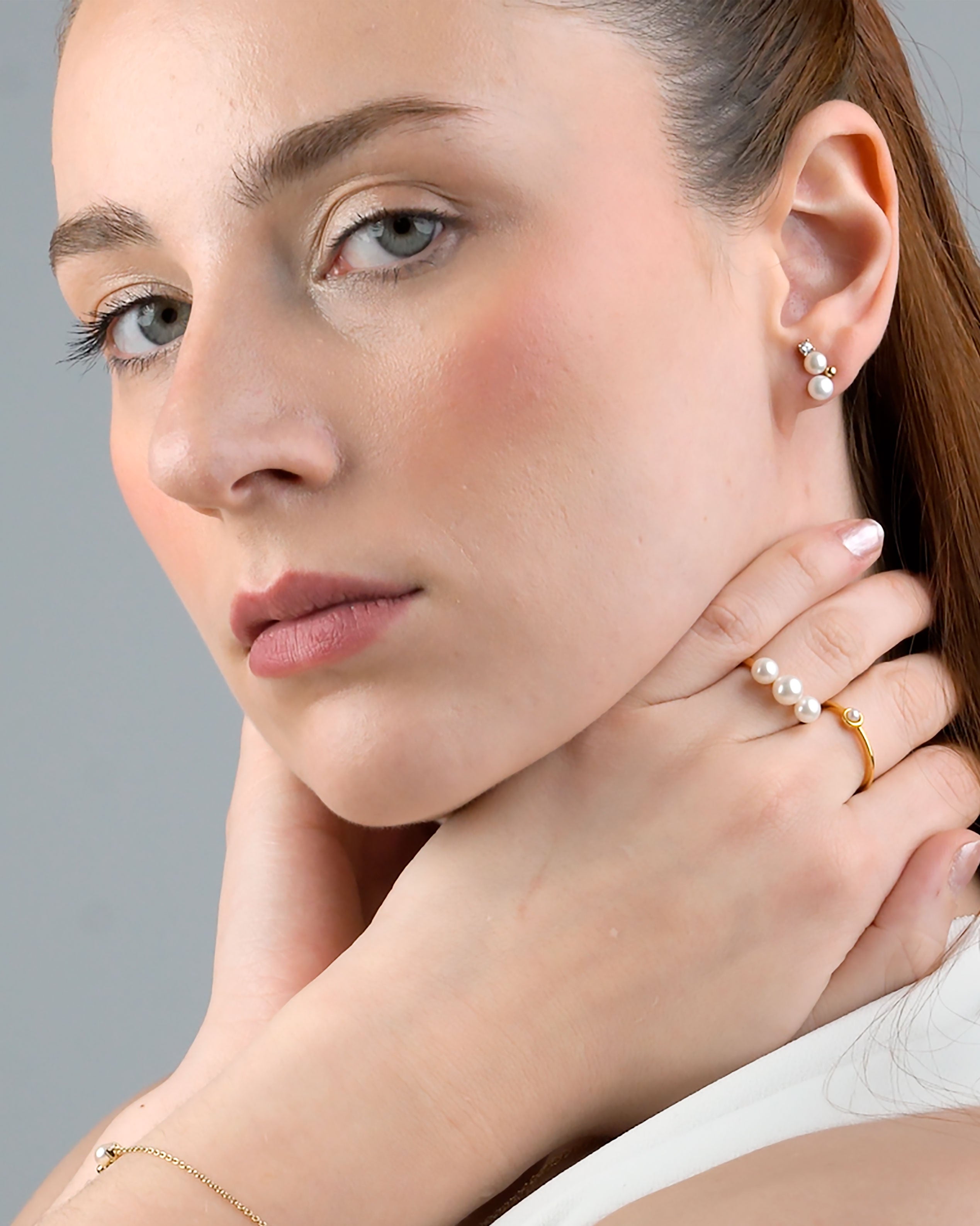 Anillo de Perla Mini Redonda de 3mm - Oro Vermeil secret & you