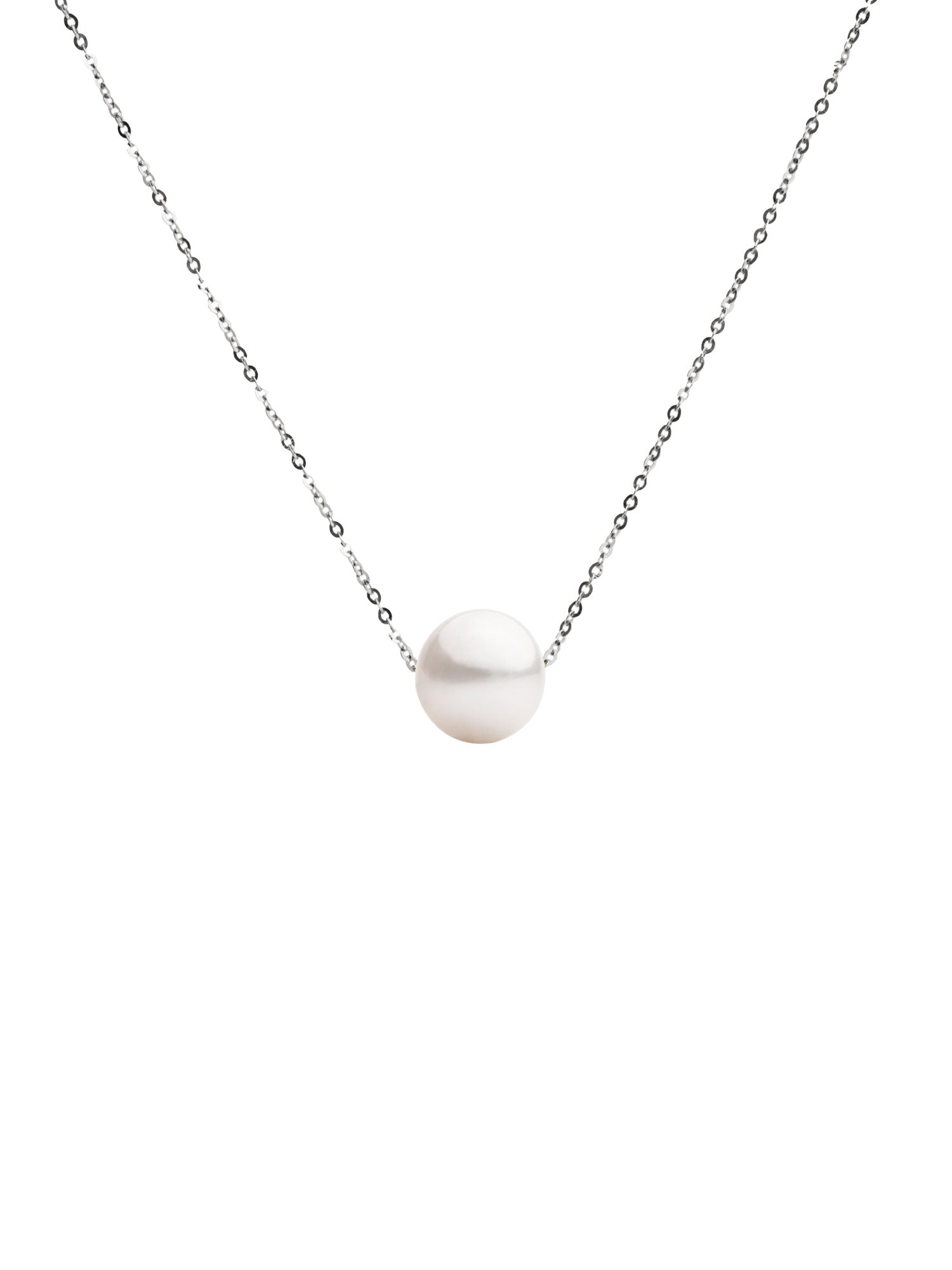 Colgante de Perla Akoya Redonda de 8,5mm en Oro Blanco de 18 k secret & you