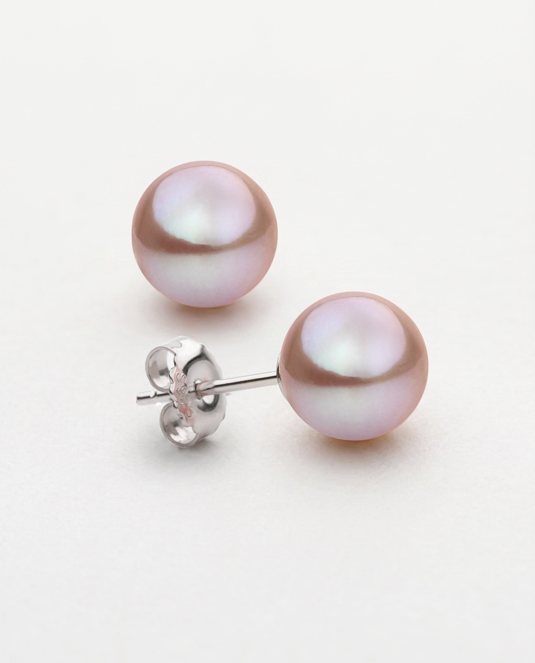 Pendientes de perlas cultivadas de agua dulce de color natural lavanda - rosa
