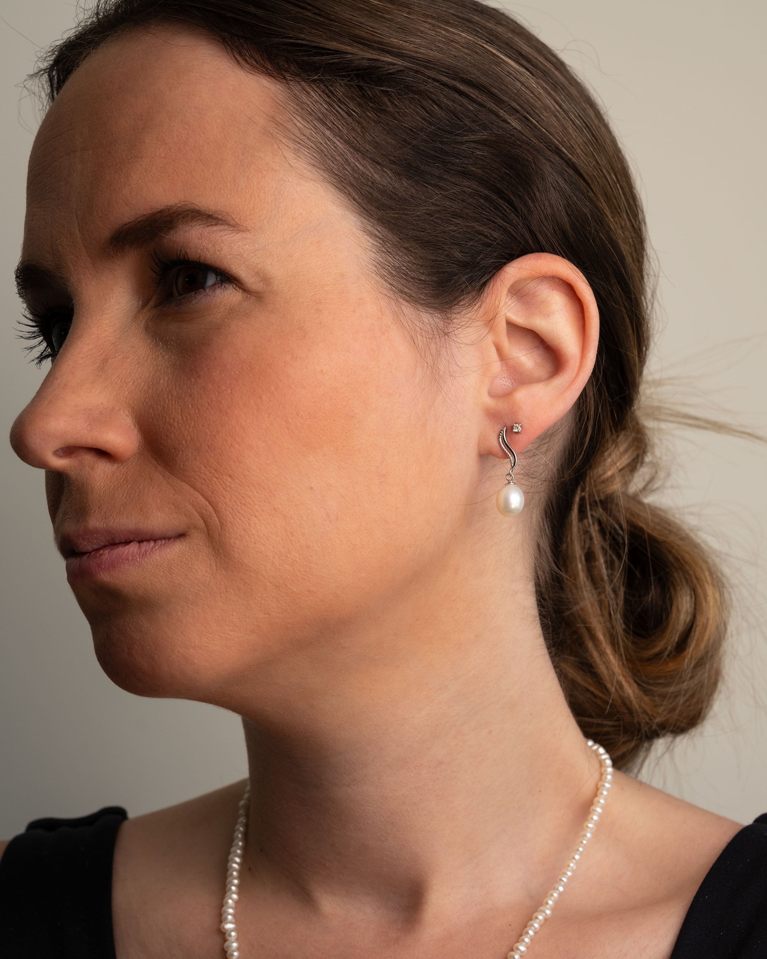 Pendientes Willow perla gota de agua 7-8 mm | Colección Bloom