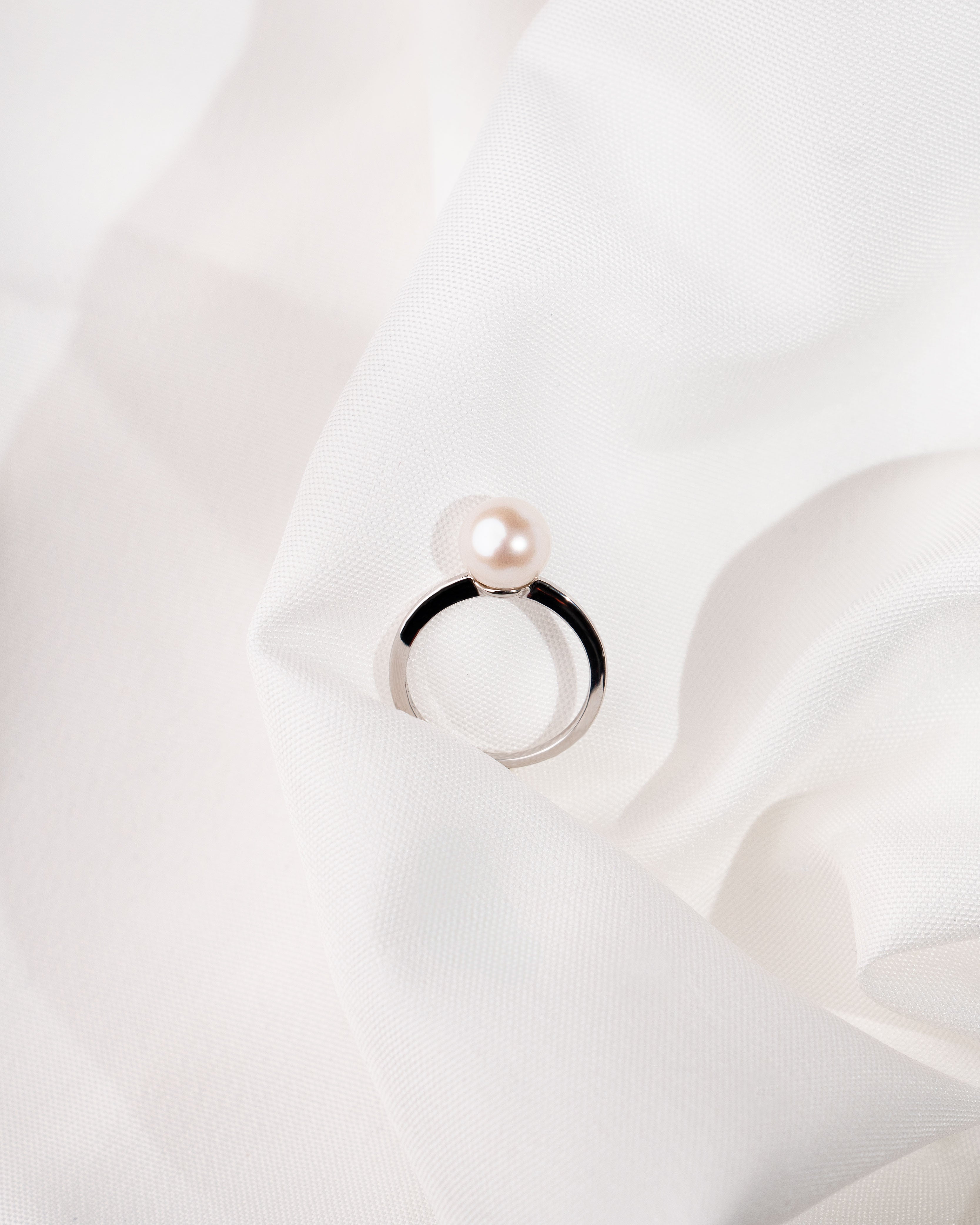 Anillo con Perla Redonda de 8,5 mm - Plata de Ley