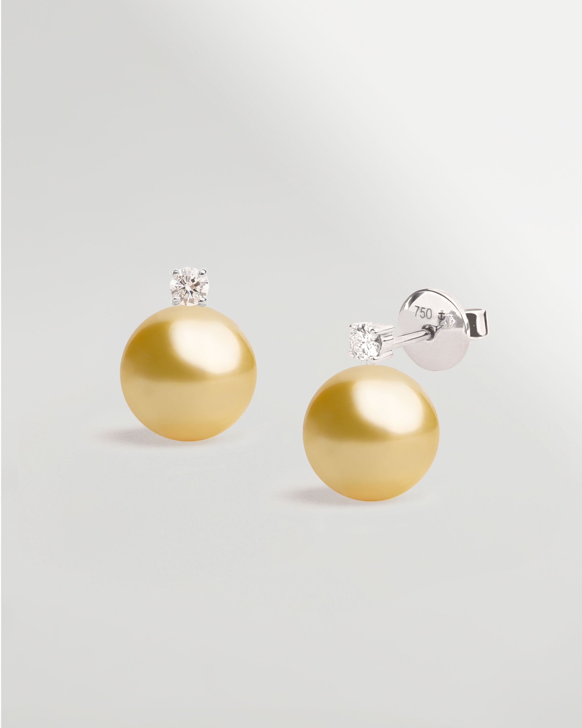 Pendientes Elara Perlas Mar del Sur doradas Oro 18k SY Perlas