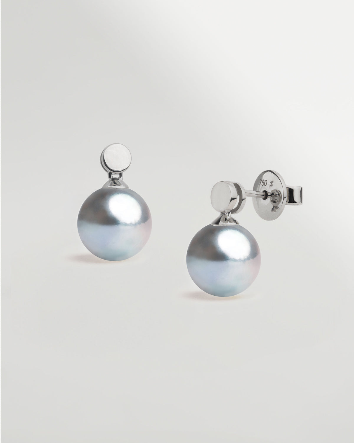 Pendientes Cassia Blue Akoya en Oro Blanco 18k | SY Perlas