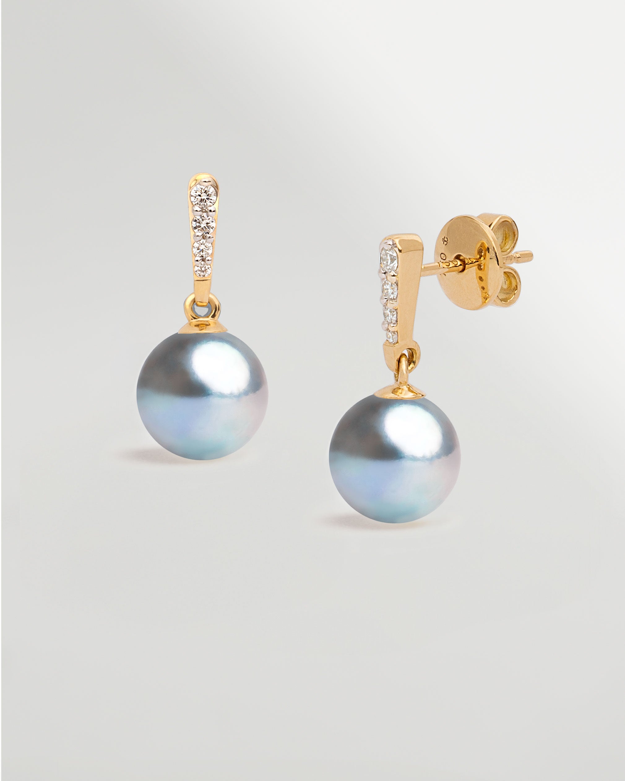 Pendientes Alyssa con Perlas Blue Akoya Japonesas AAA 8-8,5 mm | SY Perlas