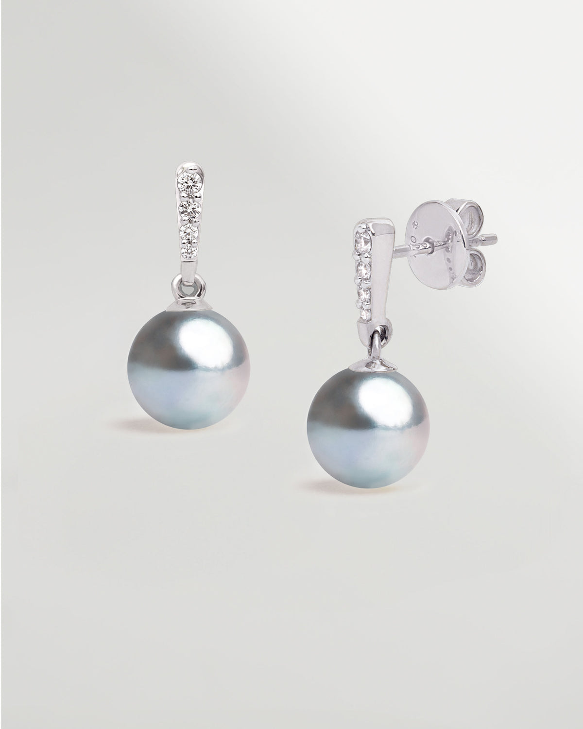 Pendientes Alyssa con Perlas Blue Akoya Japonesas AAA 8-8,5 mm | SY Perlas