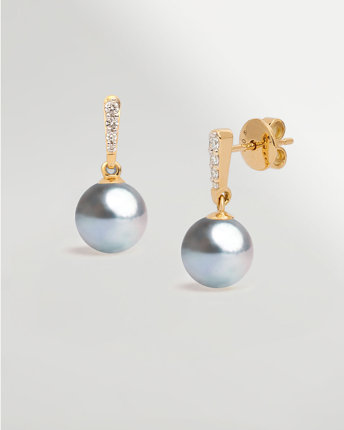 Pendientes Alyssa con Perlas Blue Akoya Japonesas AAA 8-8,5 mm | SY Perlas