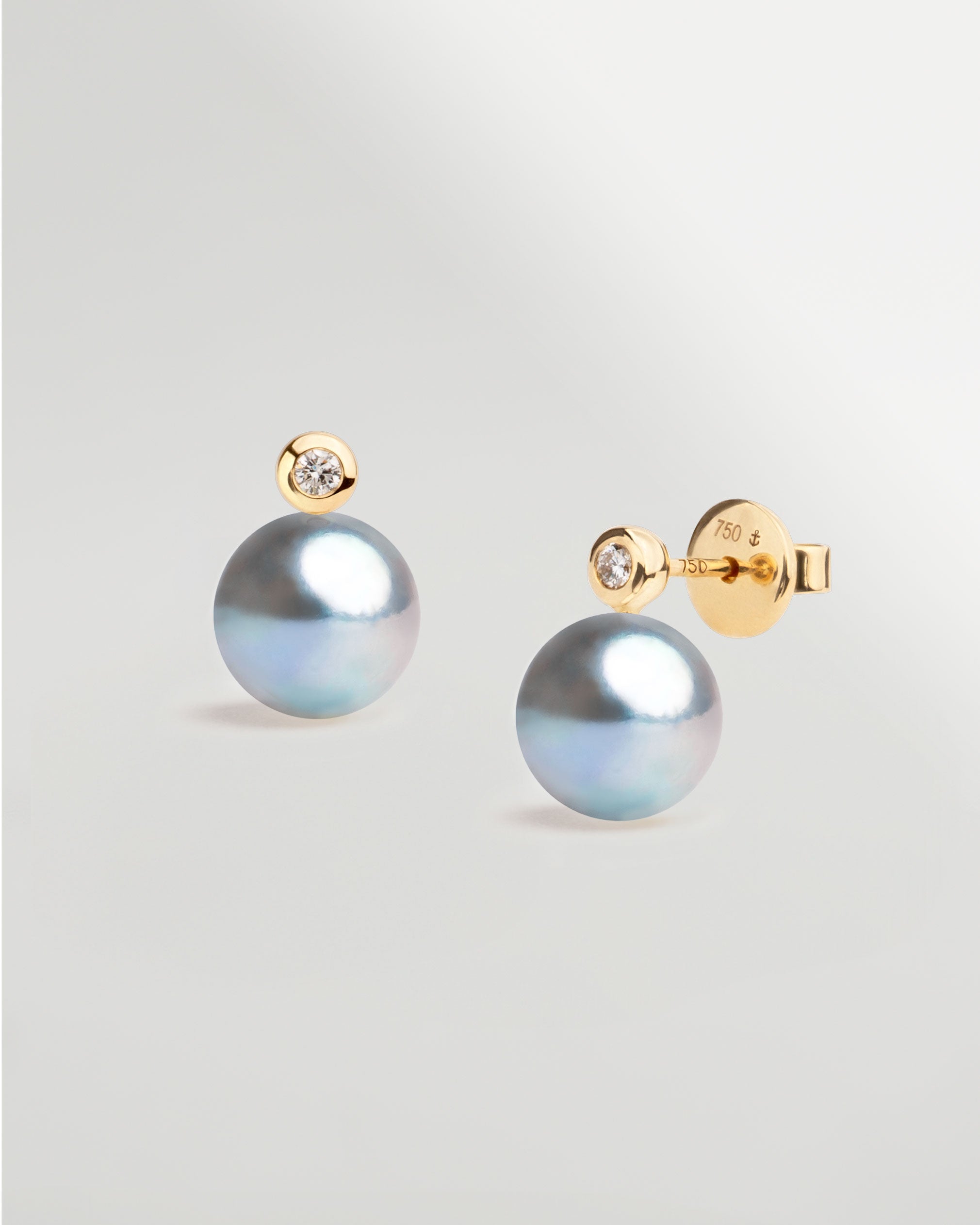 Pendientes Lyra con Perlas Blue Akoya Japonesas AAA 8-8,5 mm | SY Perlas