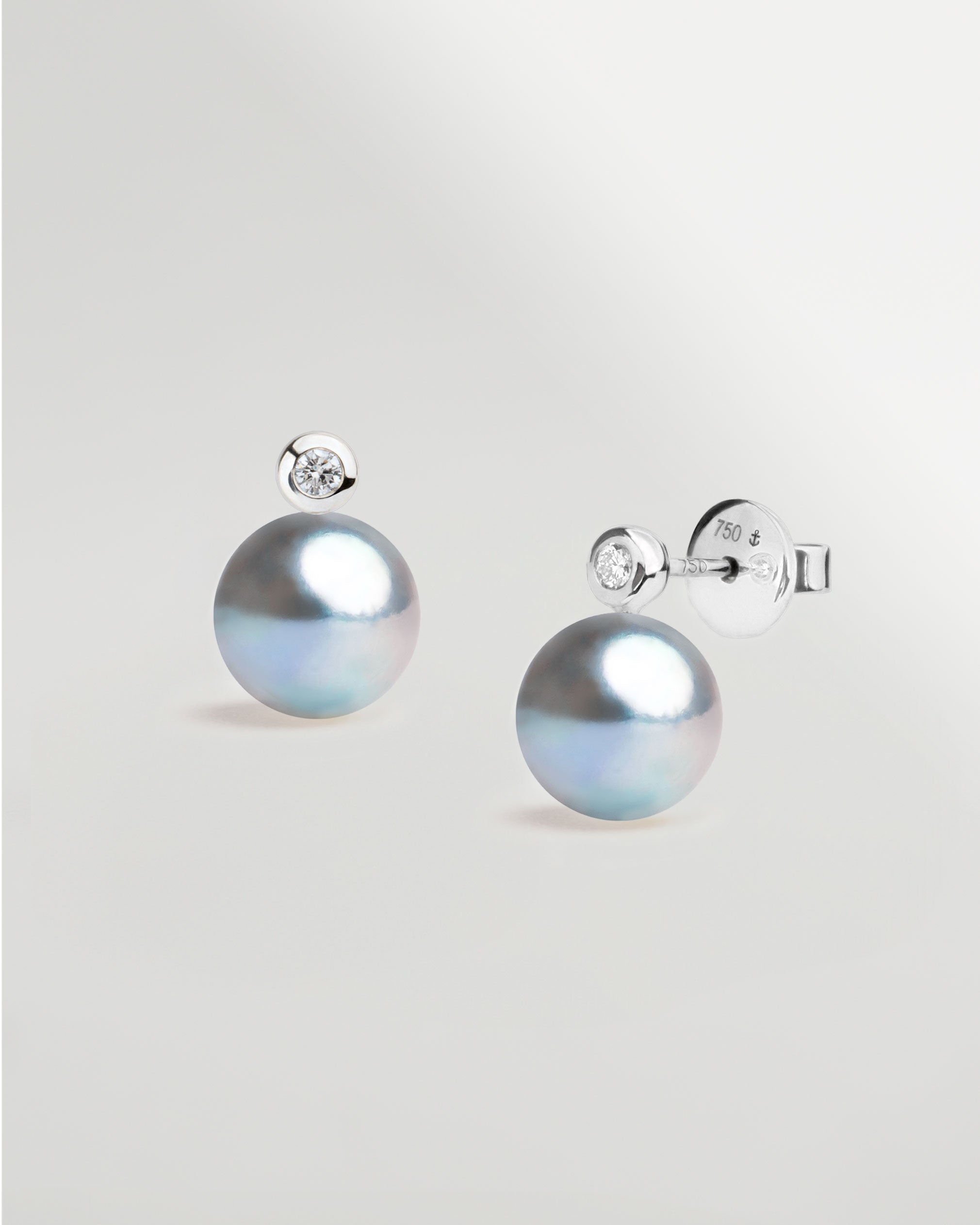 Pendientes Lyra con Perlas Blue Akoya Japonesas AAA 8-8,5 mm | SY Perlas