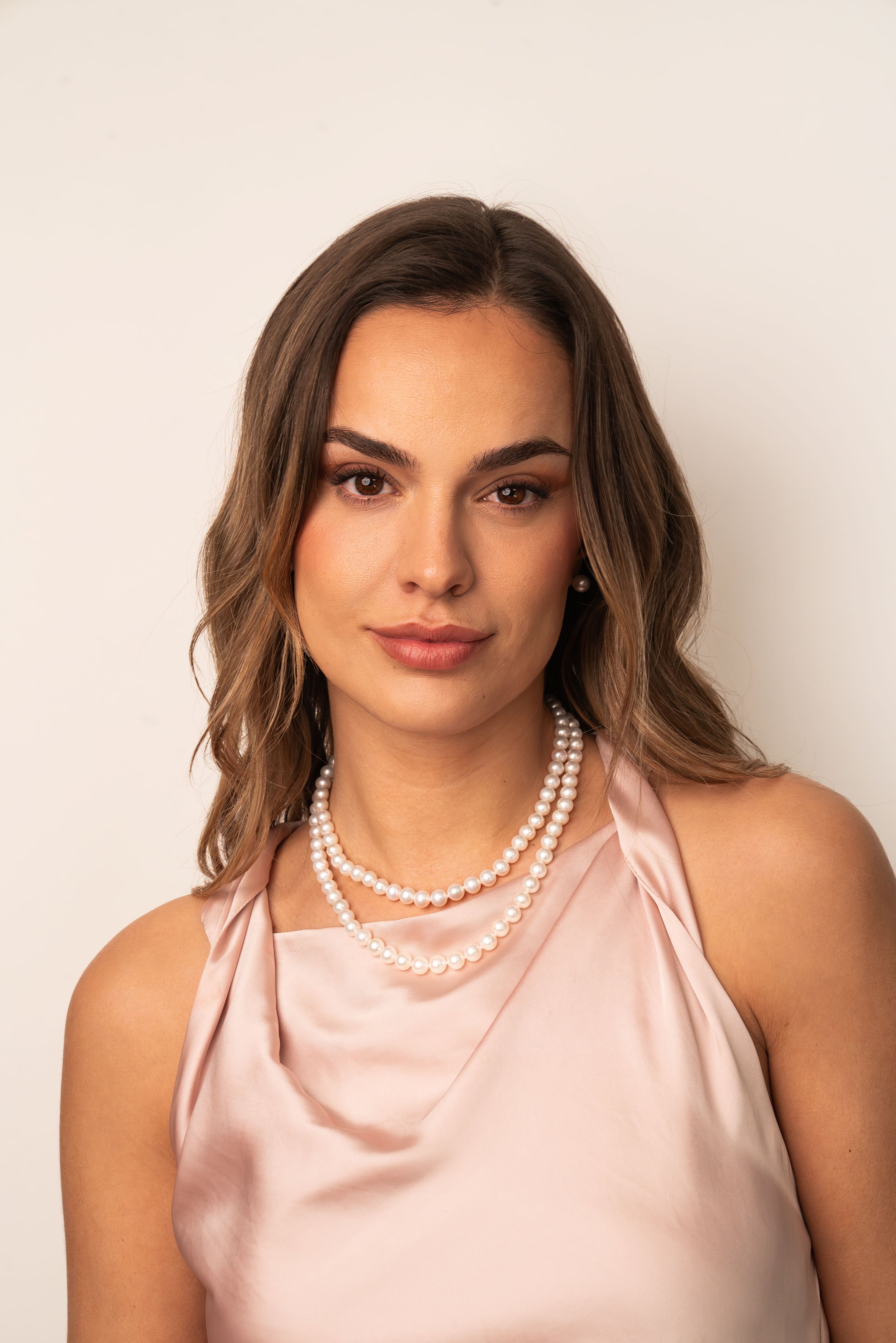 Collar de Perlas Cultivadas de Agua Dulce Redondas de 7,5-8,5 mm