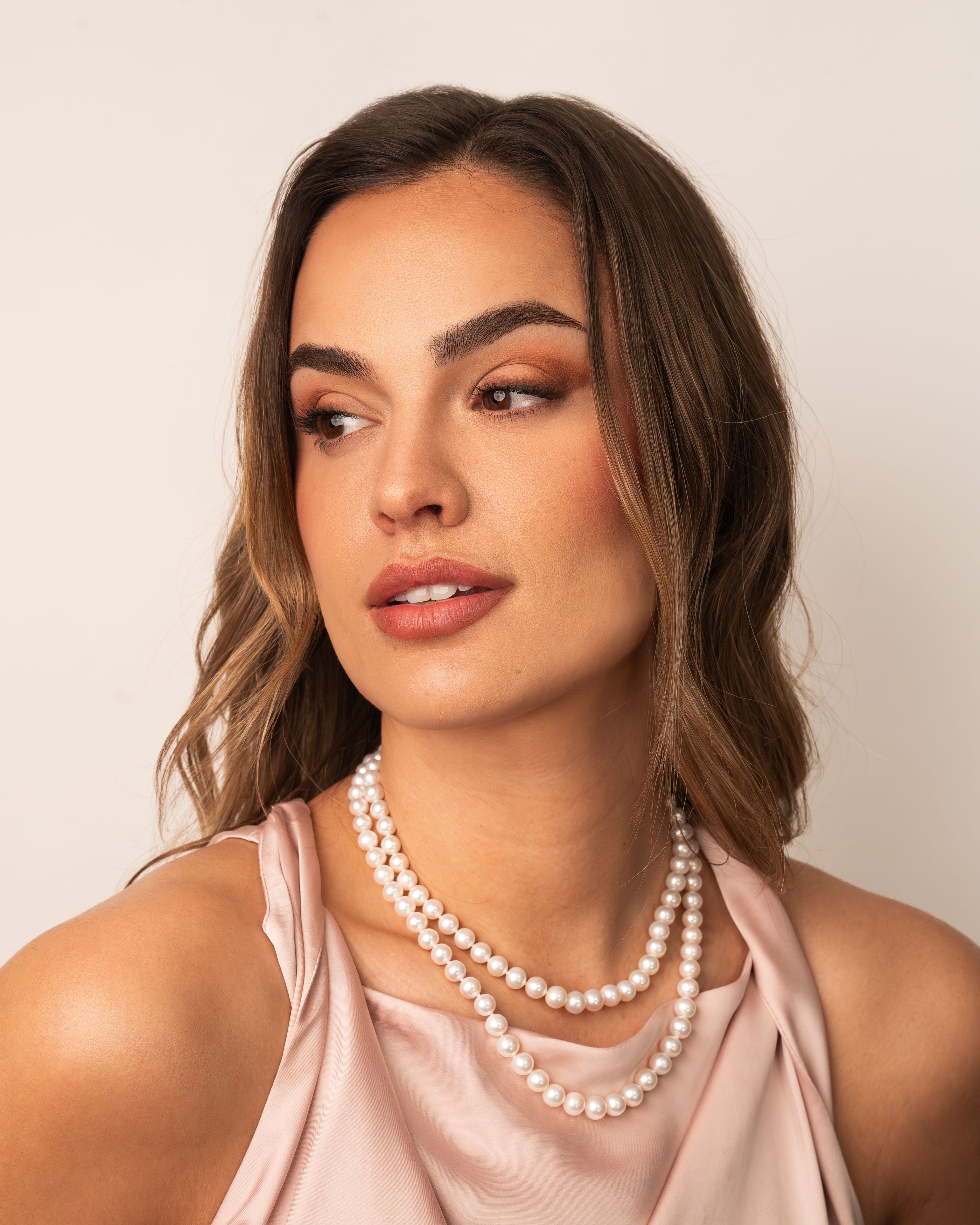 Collar de Perlas Cultivadas de Agua Dulce Redondas de 7,5-8,5 mm