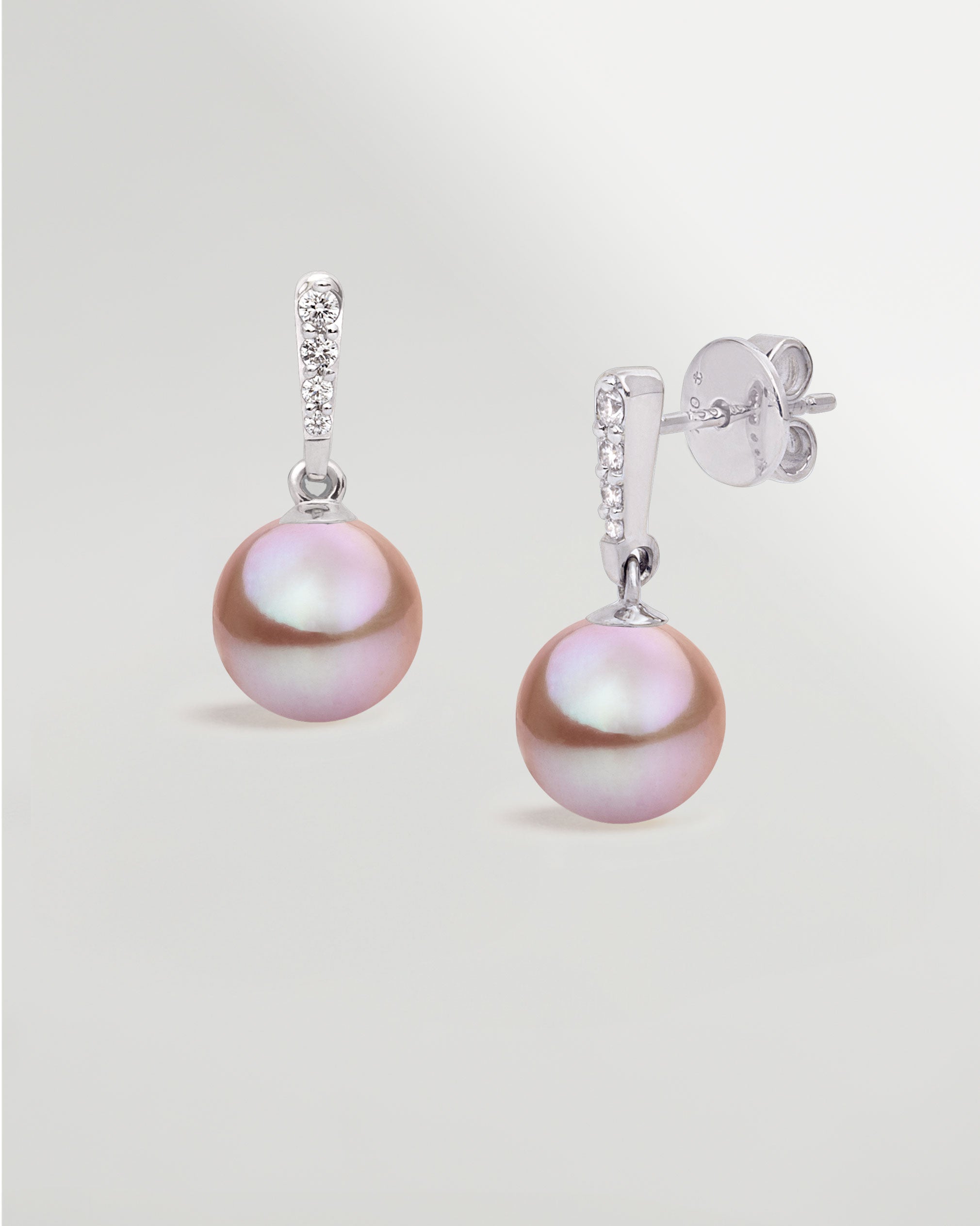 Pendientes Alyssa con Perlas Cultivadas de Agua Dulce Lavanda AAA | SY Perlas