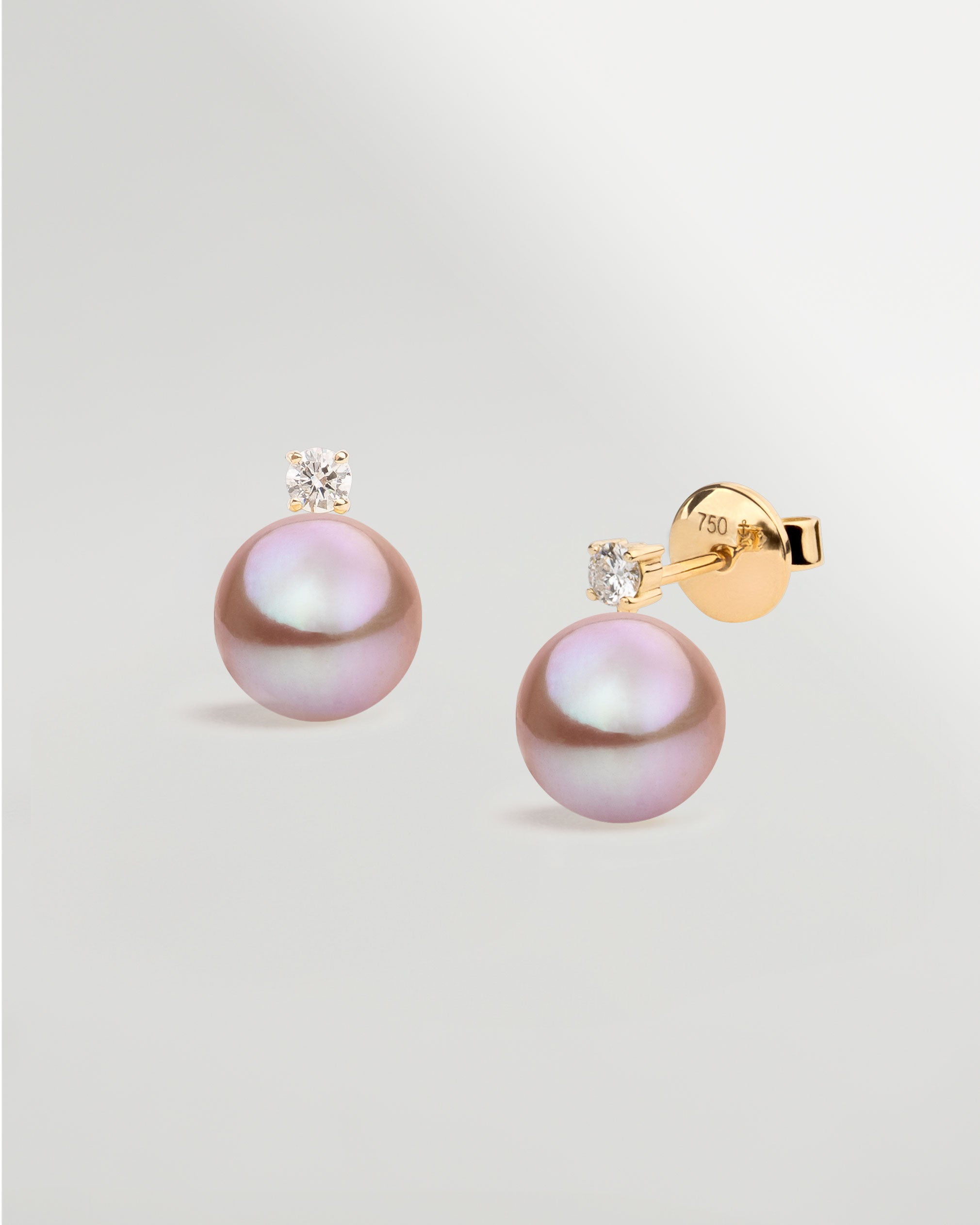 Pendientes Elara con Perlas Cultivadas Agua Dulce Lavanda AAA | SY Perlas