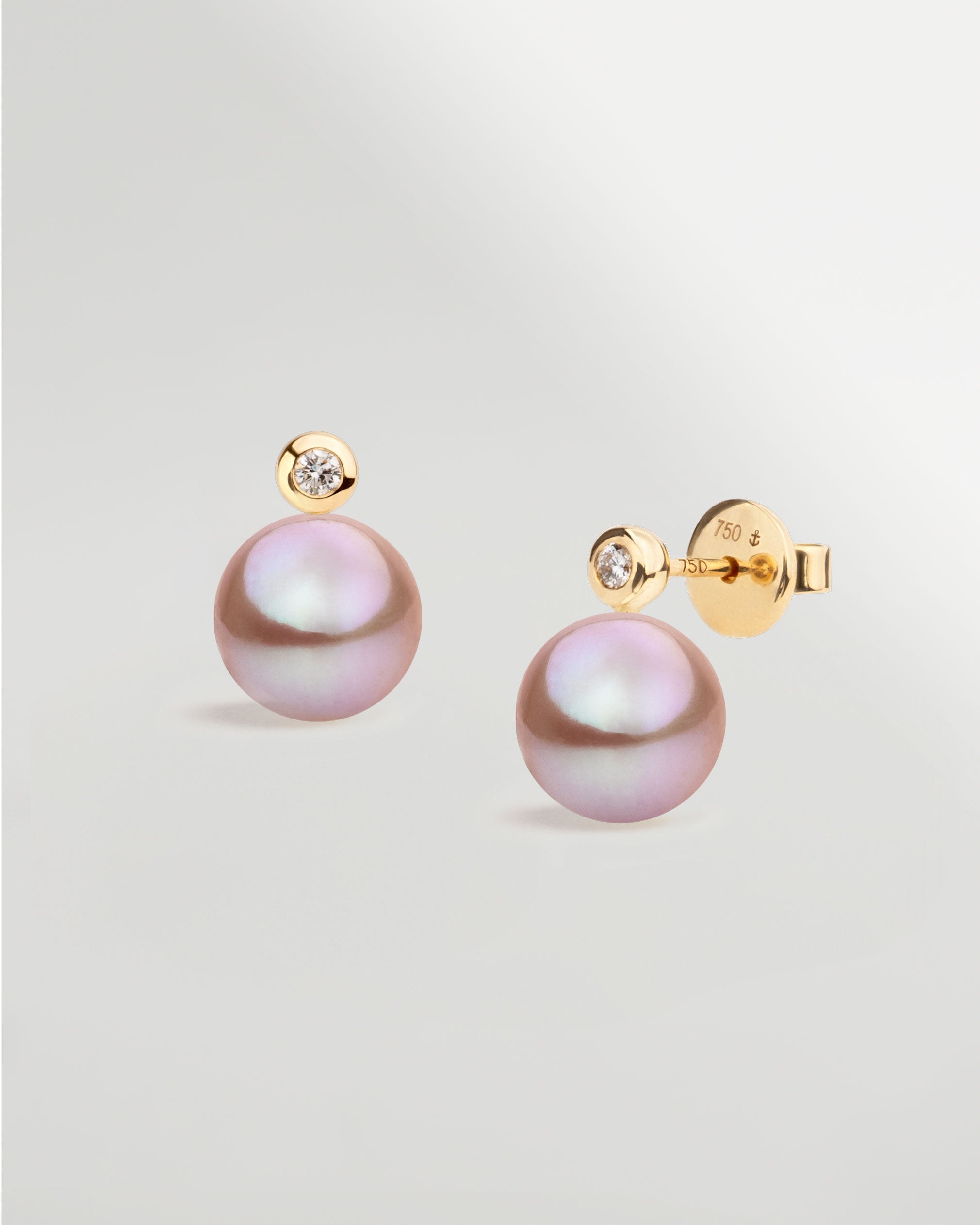 Pendientes Lyra con Perlas Cultivadas de Agua Dulce Lavanda AAA | SY Perlas
