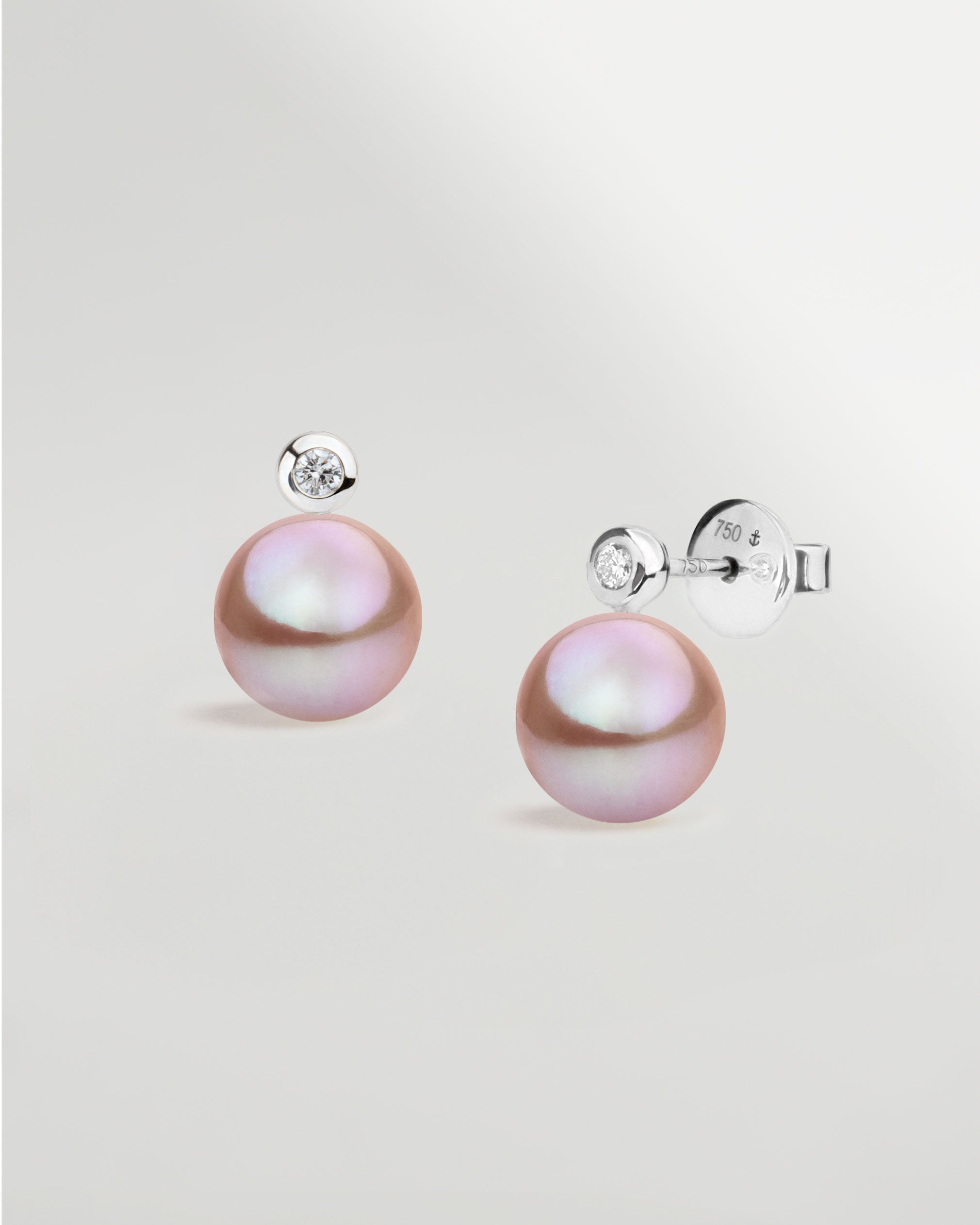 Pendientes Lyra con Perlas Cultivadas de Agua Dulce Lavanda AAA | SY Perlas