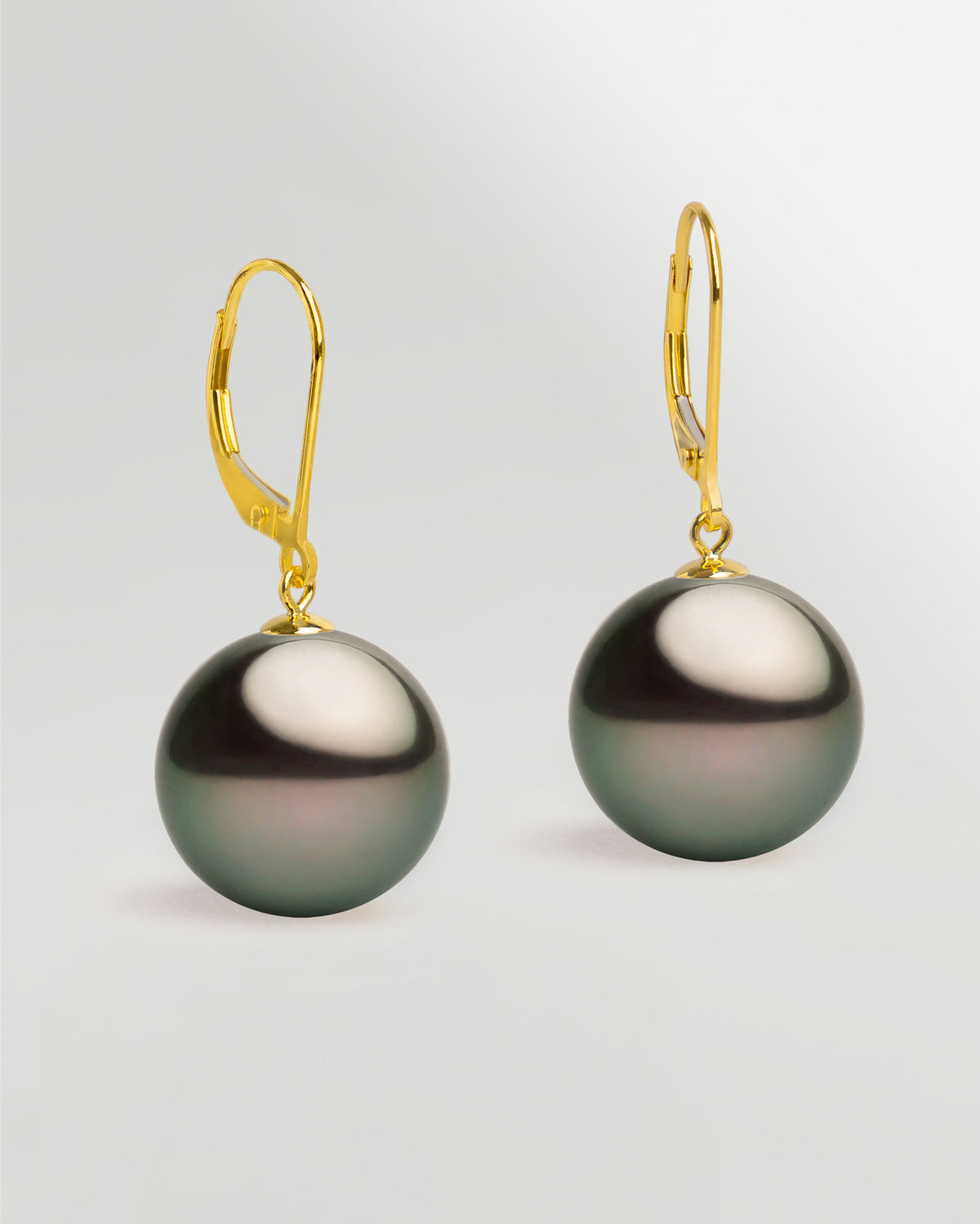 Pendientes Mosquetón en oro amarillo 18K y Perla Tahití