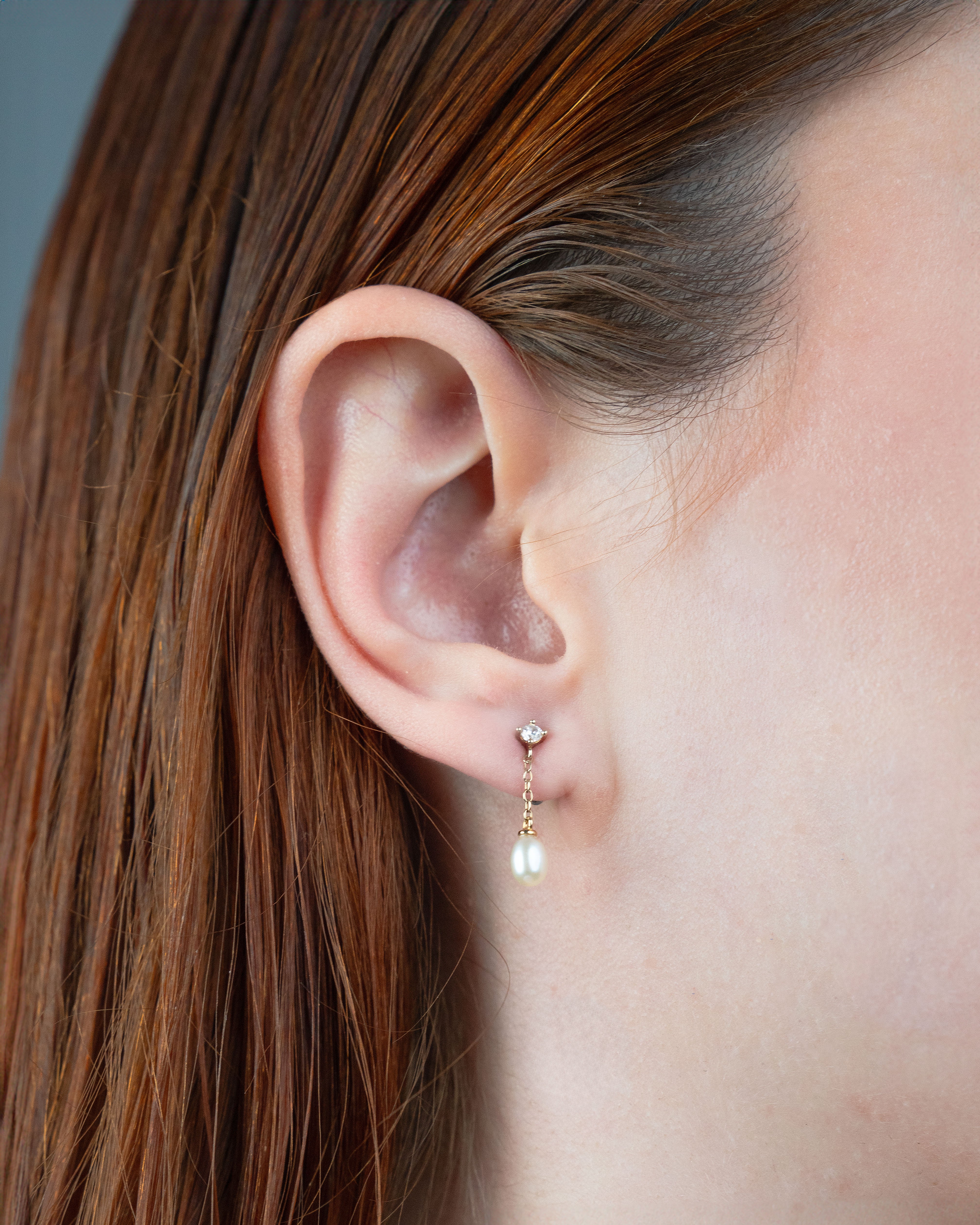 Pendientes Piaf de Perla Cultivada de Agua dulce 4-4.5mm y Circonita