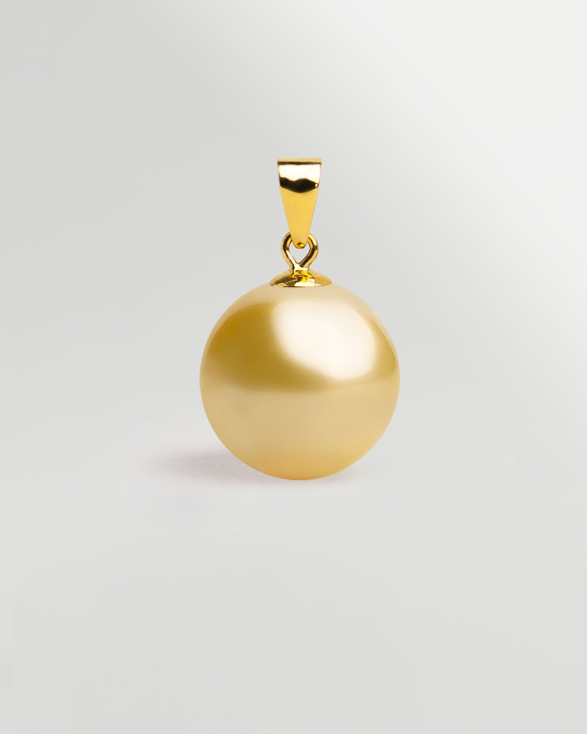 Colgante de Perla Mar del Sur dorada (10-10,5 mm) en Oro 18k | SY Perlas