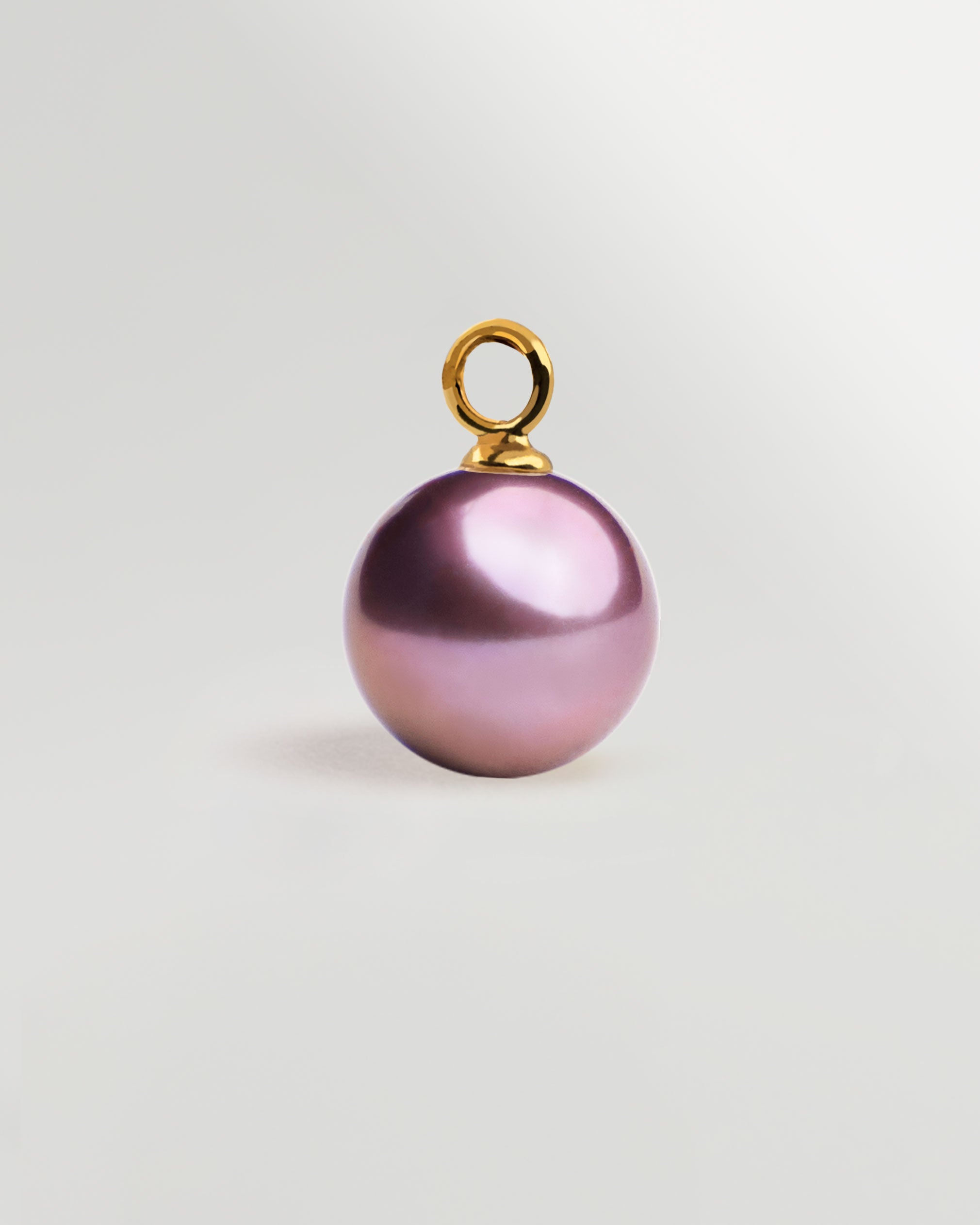 Colgante argolla de Perla de Agua Dulce Edison Morada en Oro 18k | SY Perlas