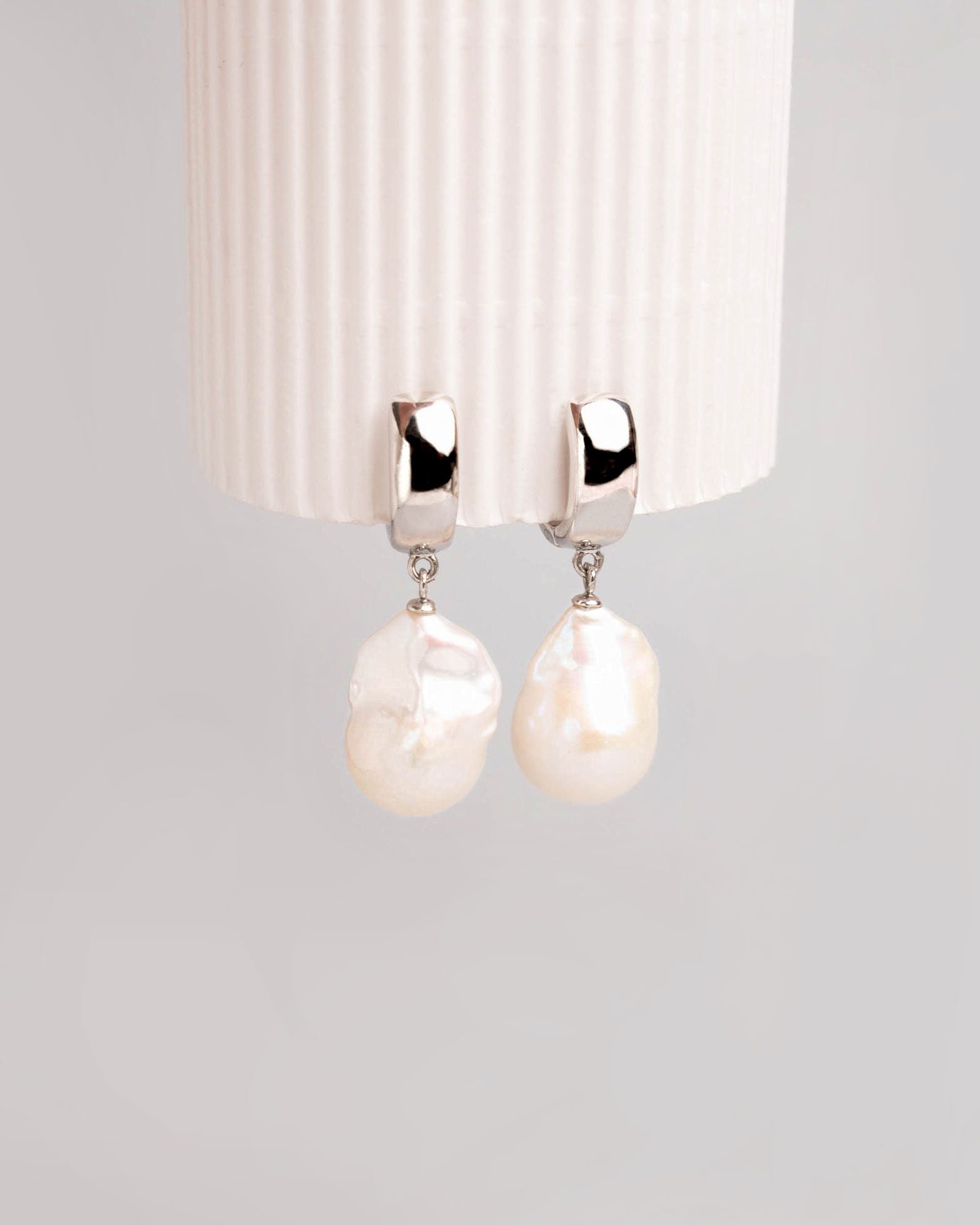 Pendientes de Perlas Barrocas Colgantes XL con Plata de Ley Secret & You
