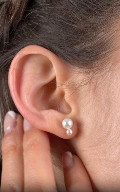 Pendientes Baker de Perla Cultivada de Agua dulce 3-3.5mm y 6-6.5mm