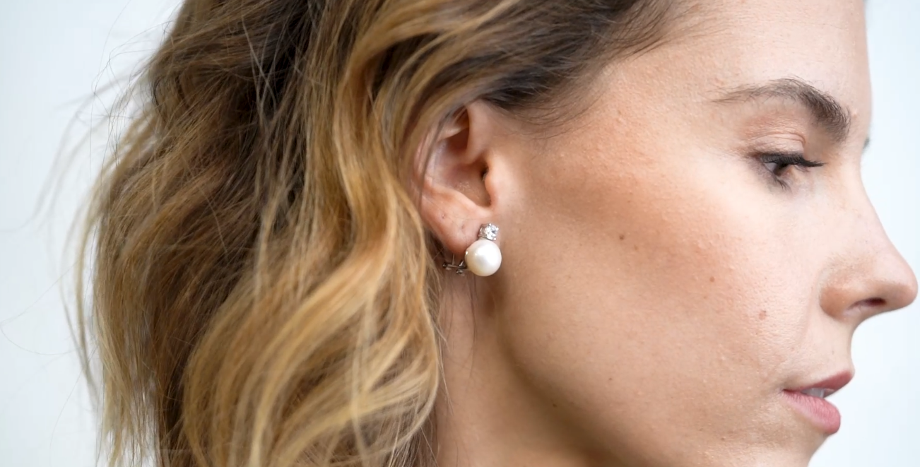 Pendientes de Mujer con Perlas Botón Cultivadas y Circonitas Secret & You