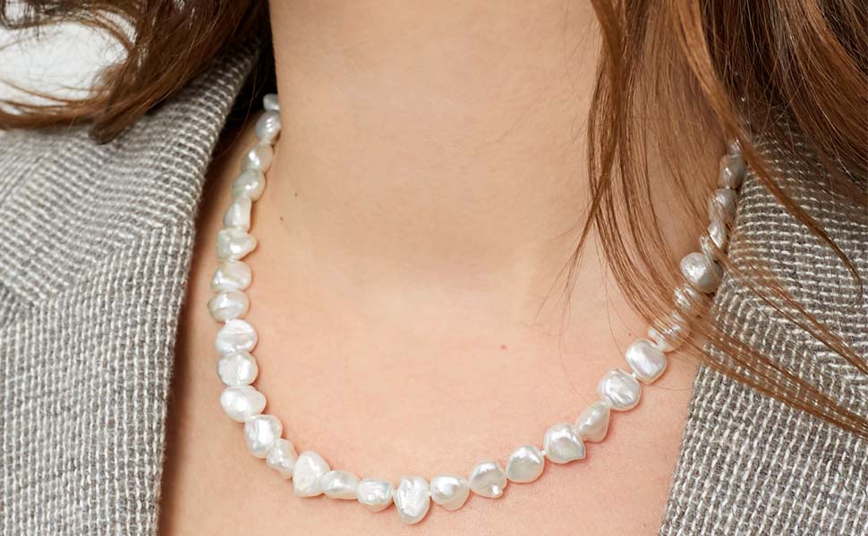 Collar de Perlas Cultivadas de Agua Dulce Barrocas Keshi de 9-10 mm Secret & You 45cm
