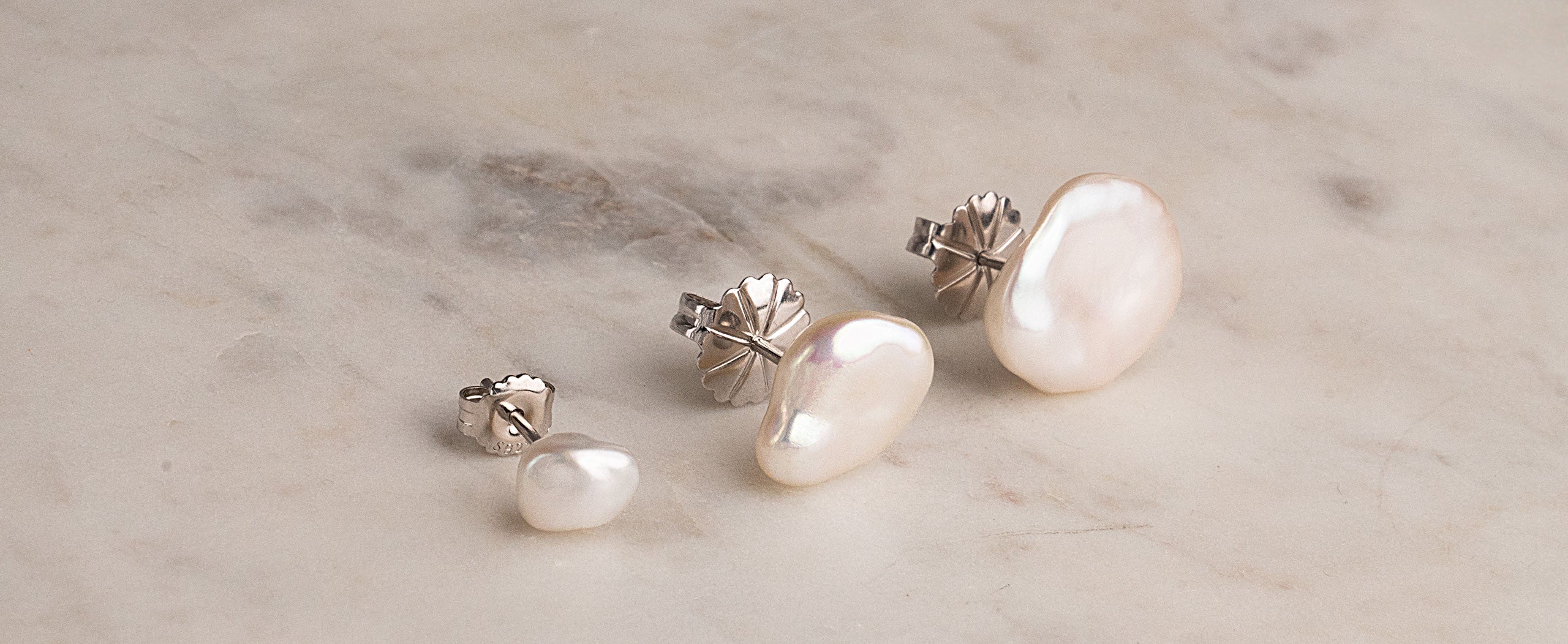 Pendientes de Perlas de Agua Dulce Keshi y Plata de Ley Secret & You