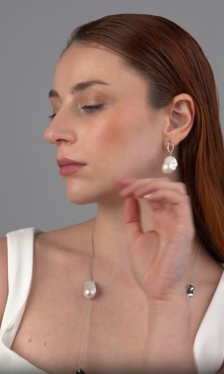 Pendientes Gala de Perlas Cultivadas de Agua dulce Barrocas 14-17 mm y Plata de Ley