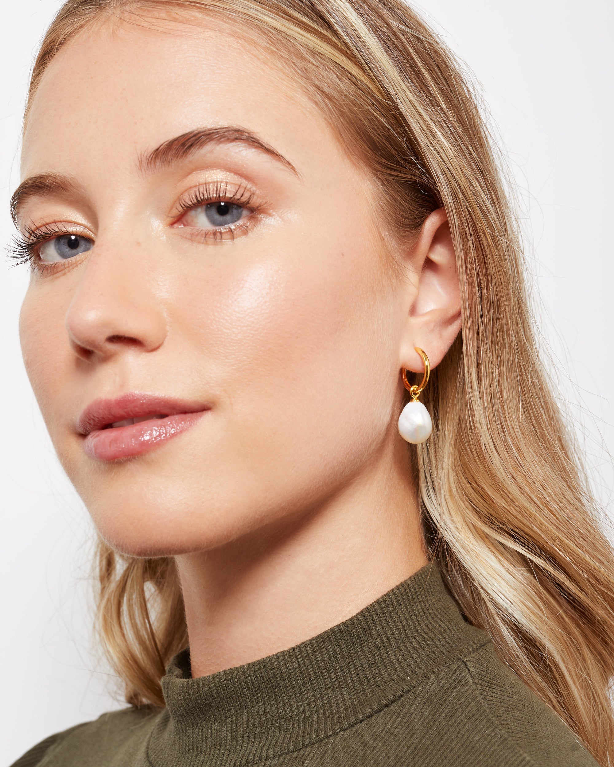 Pendientes de Aro de Oro Vermeil con Perla Barroca - 16 mm