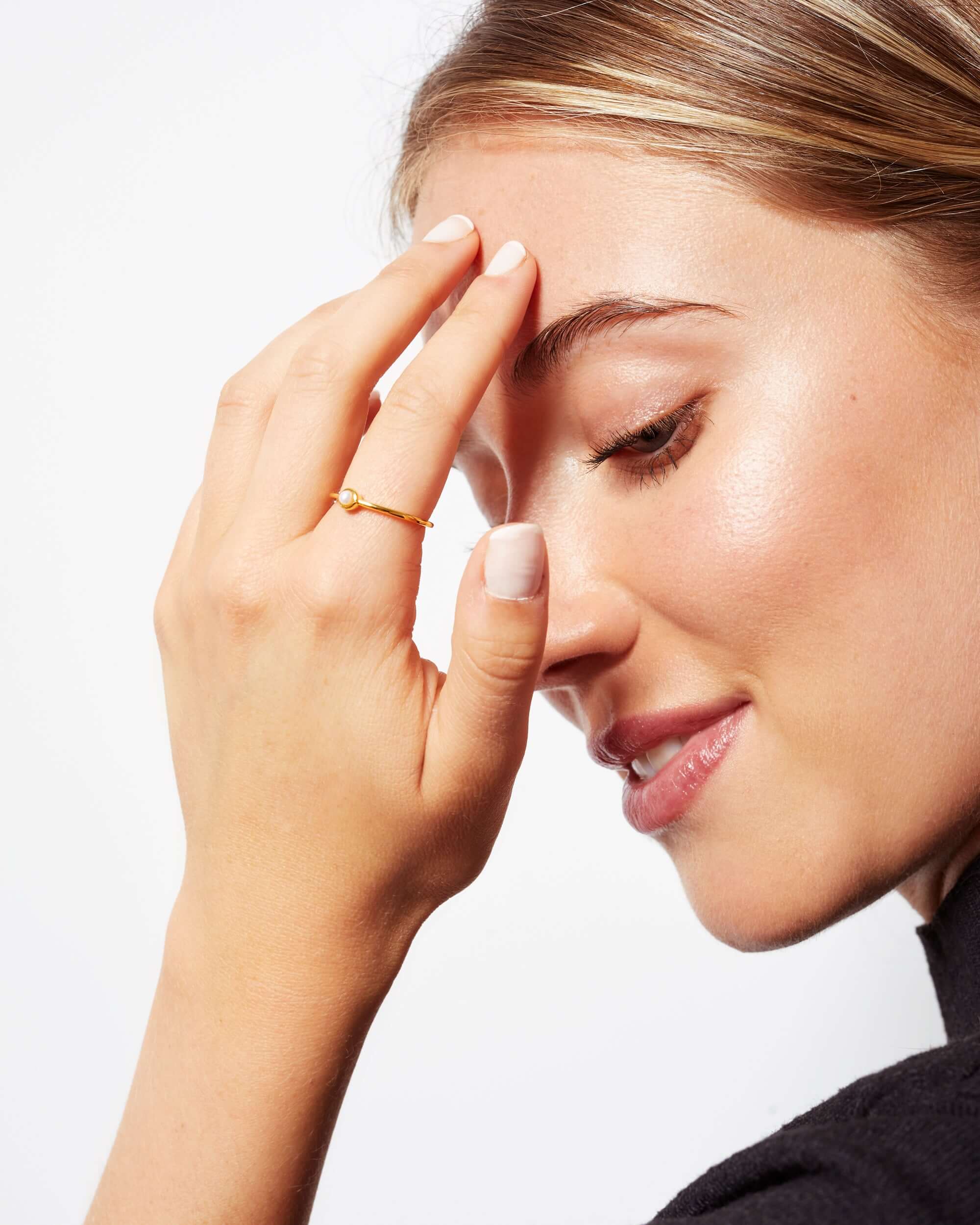 Anillo de Perla Mini Redonda de 3mm - Oro Vermeil secret & you