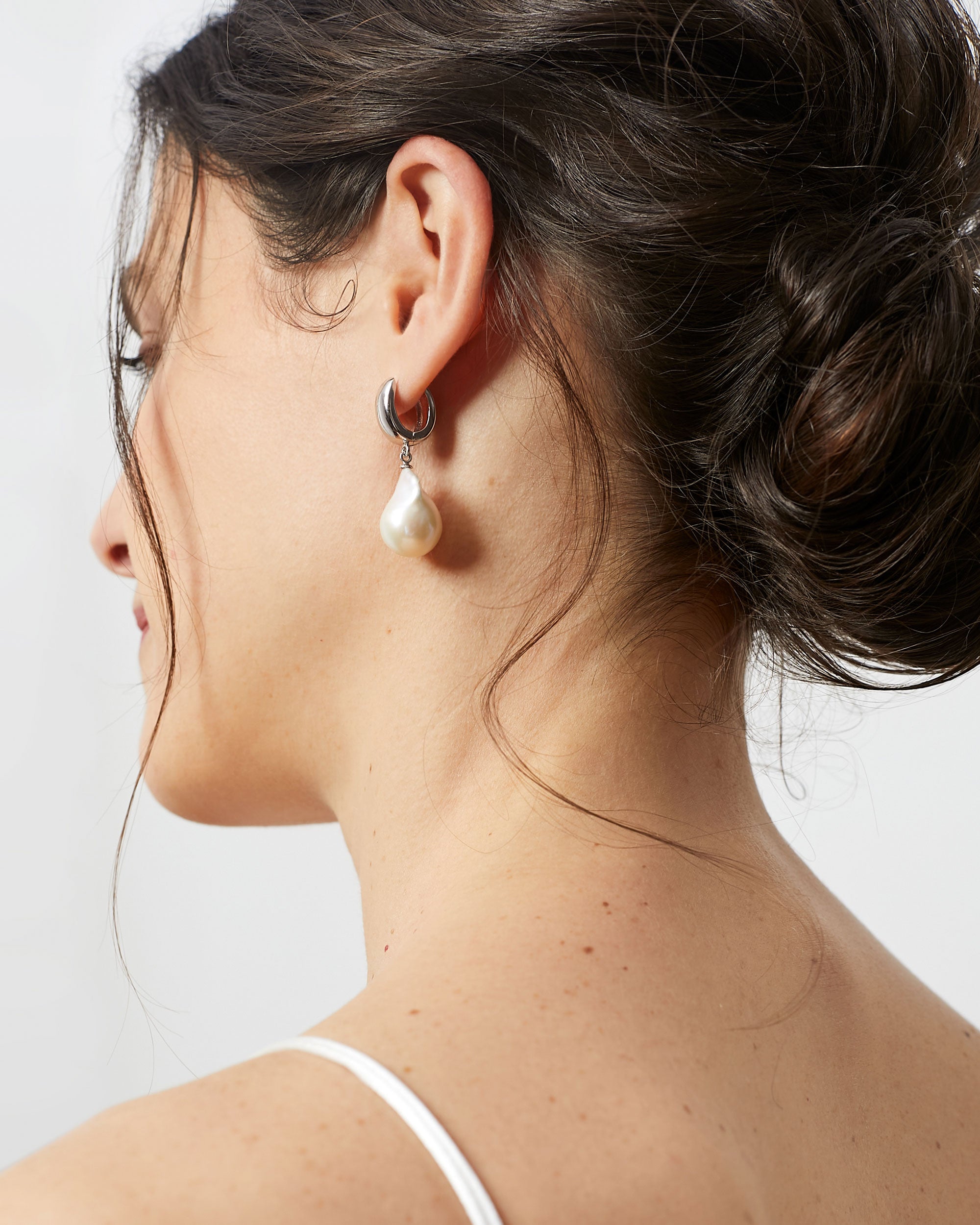 Pendientes de Perlas Barrocas Colgantes XL con Plata de Ley Secret & You