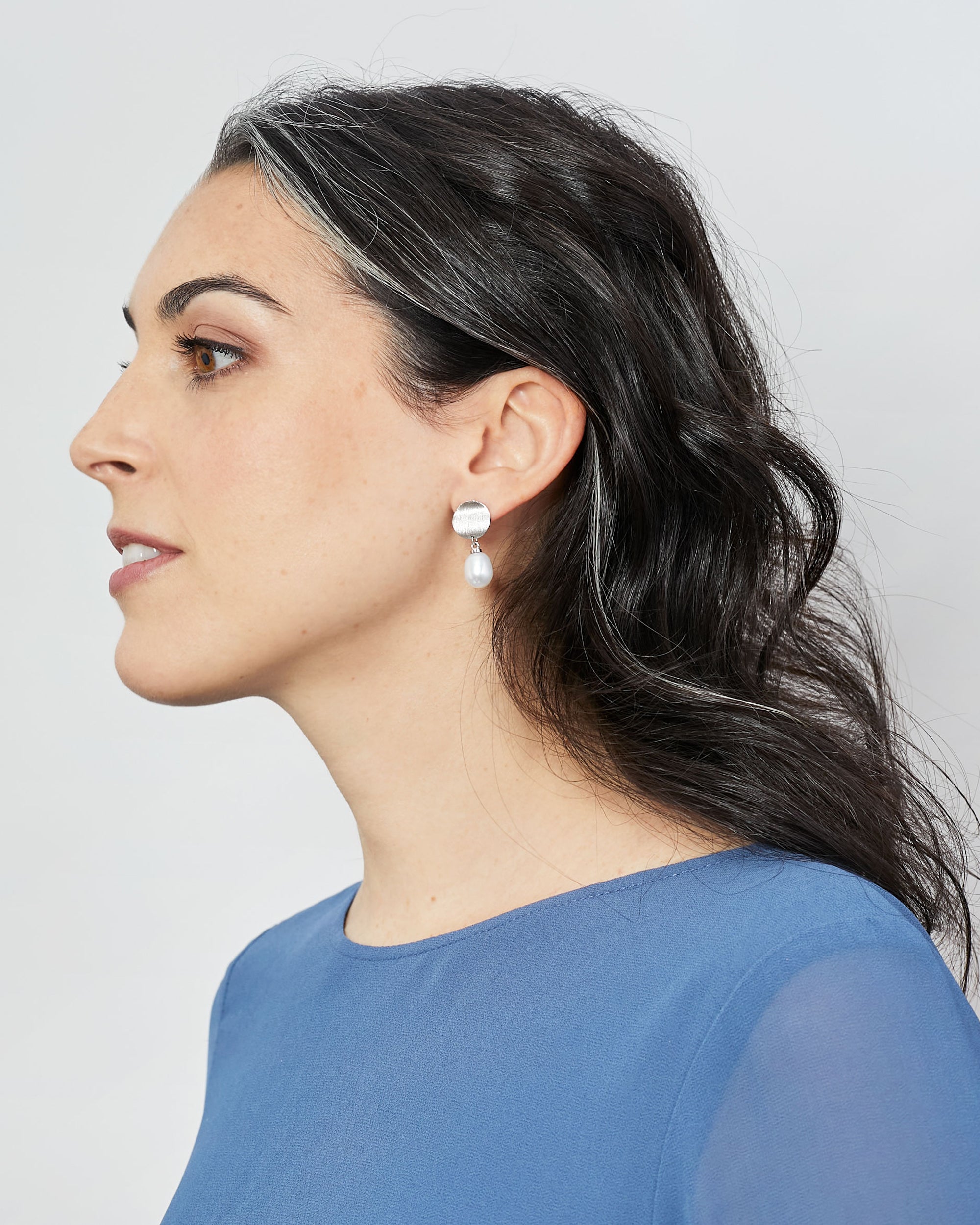 Pendientes de Mujer con Perla Barroca y Placa de Plata de Ley Secret & You