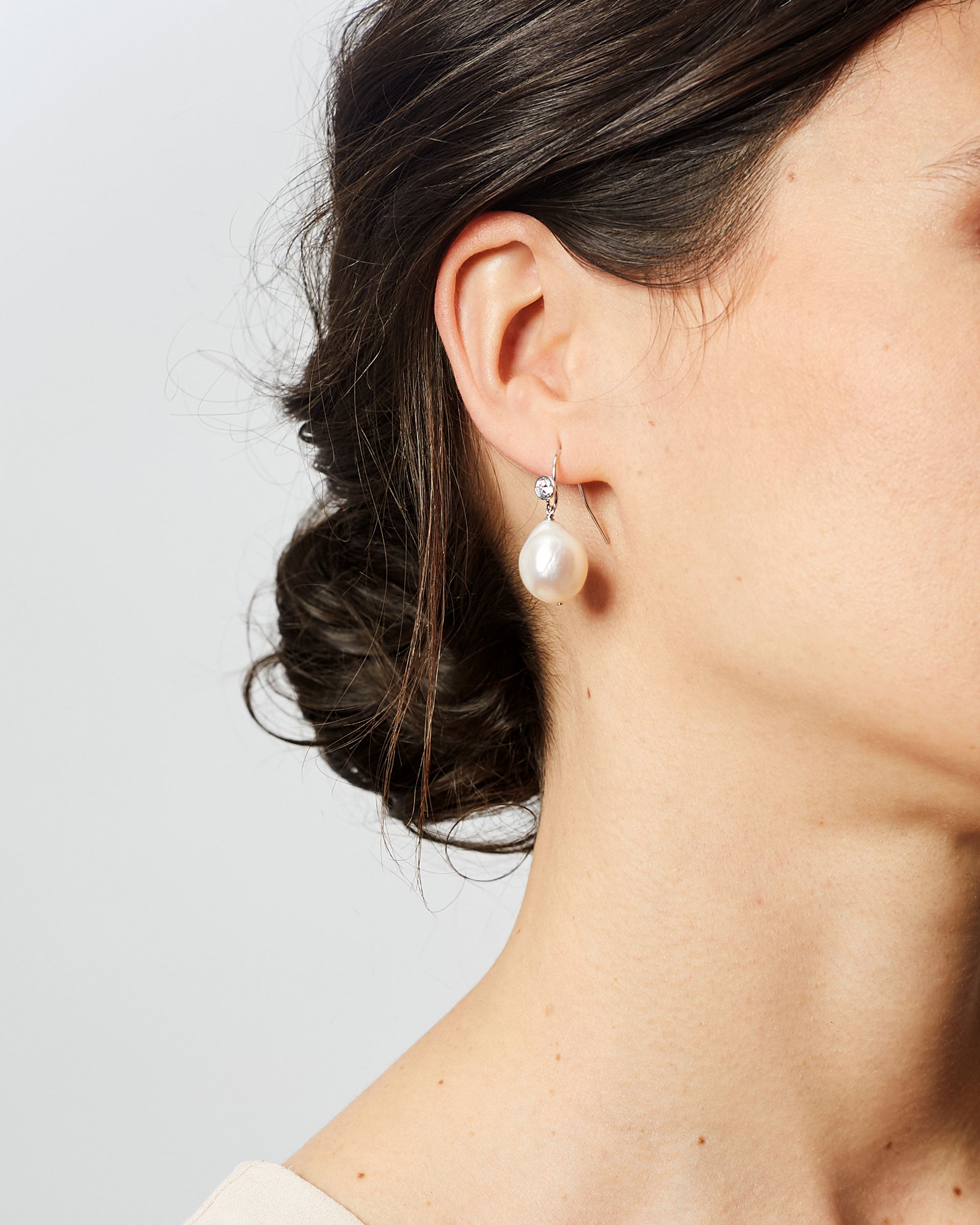 Pendientes de Perlas Barrocas con Plata de Ley y Circonita
