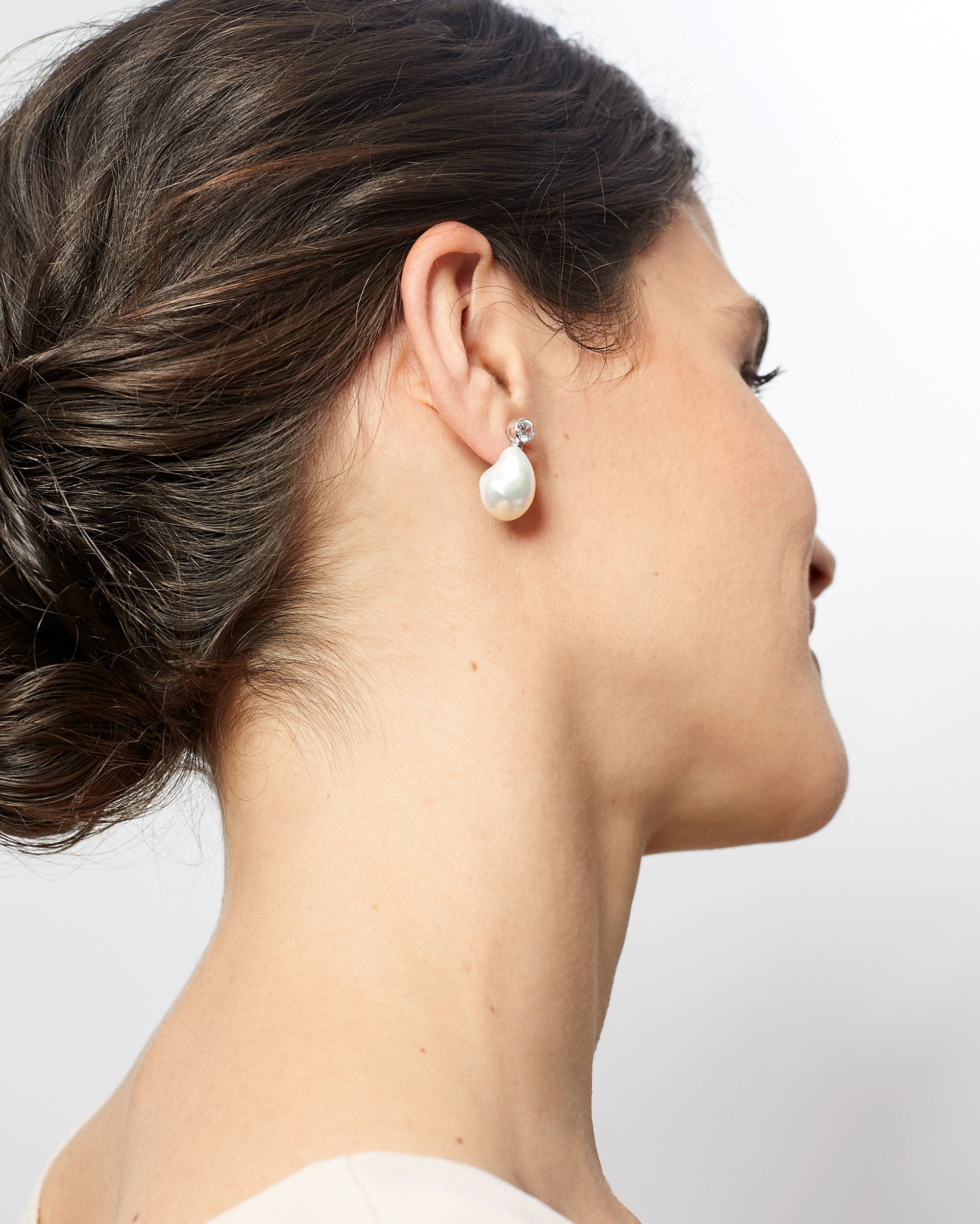 Pendientes de Perlas Barrocas con Circonita Diamante Secret & You