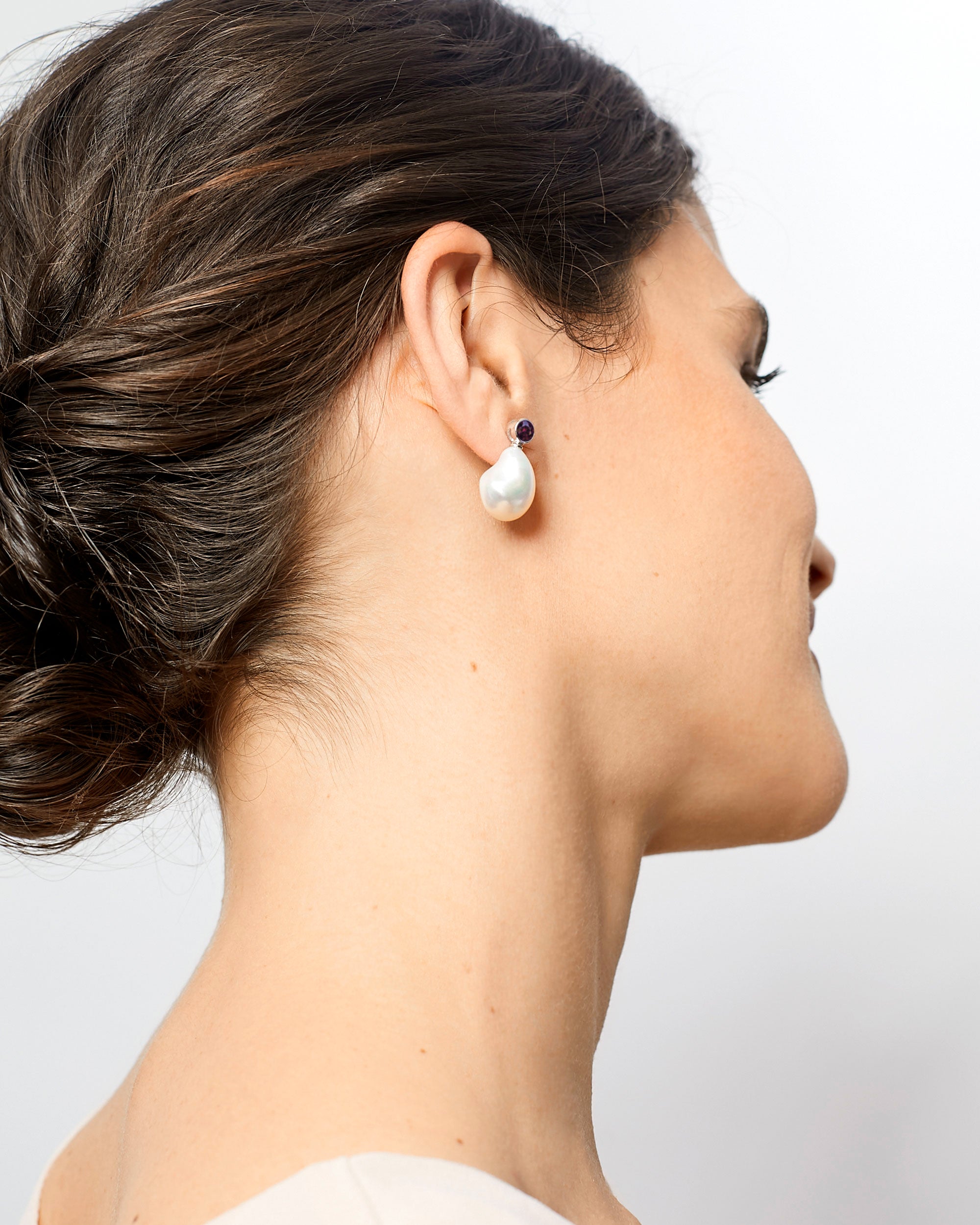Pendientes de Perlas Barrocas con Circonitas Amatista Secret & You