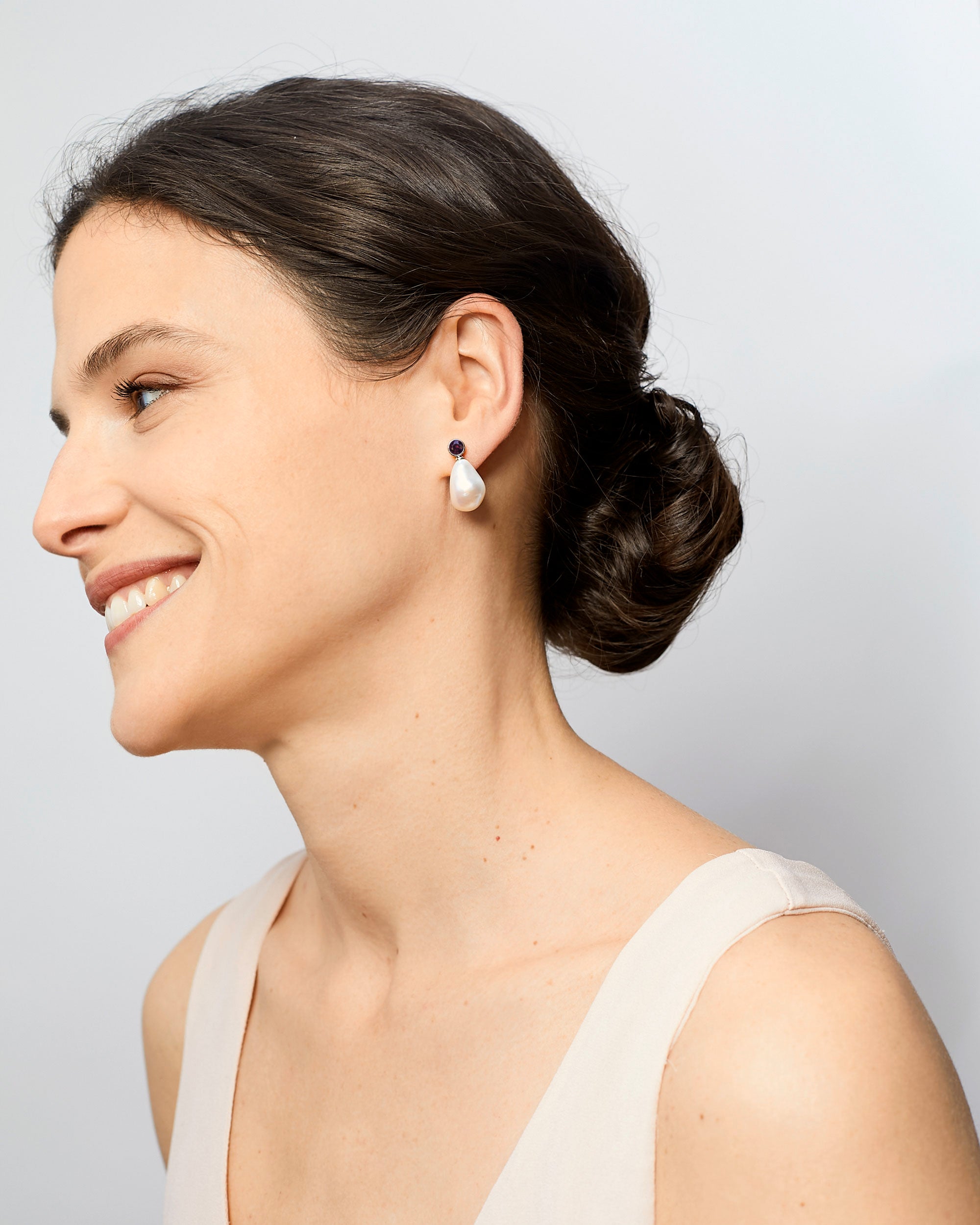 Pendientes de Perlas Barrocas con Circonitas Amatista Secret & You