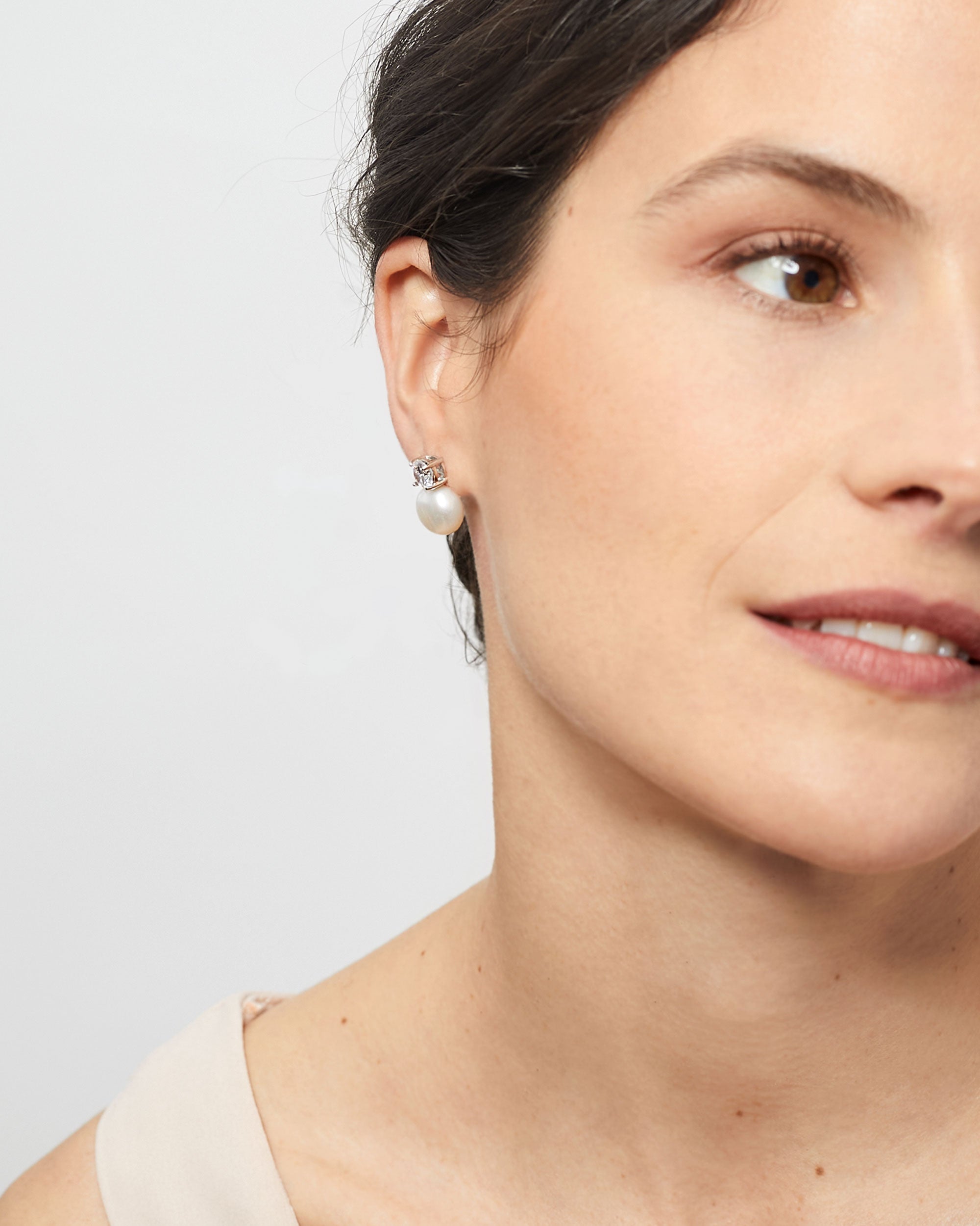 Pendientes de Perlas Tu y Yo con Plata de Ley y Circonitas Secret & You