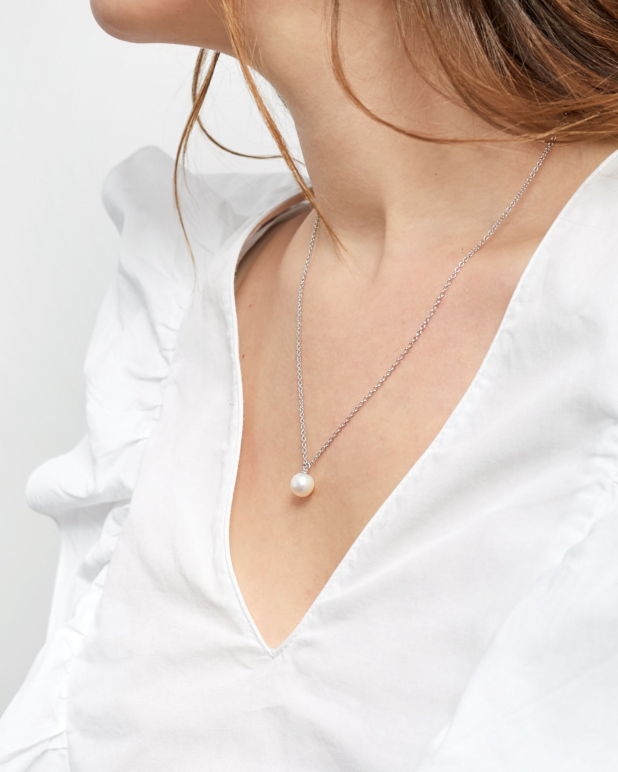 Colgante Perla de Agua Dulce Redonda de 8 - 8,5 mm y Plata de ley Secret & You