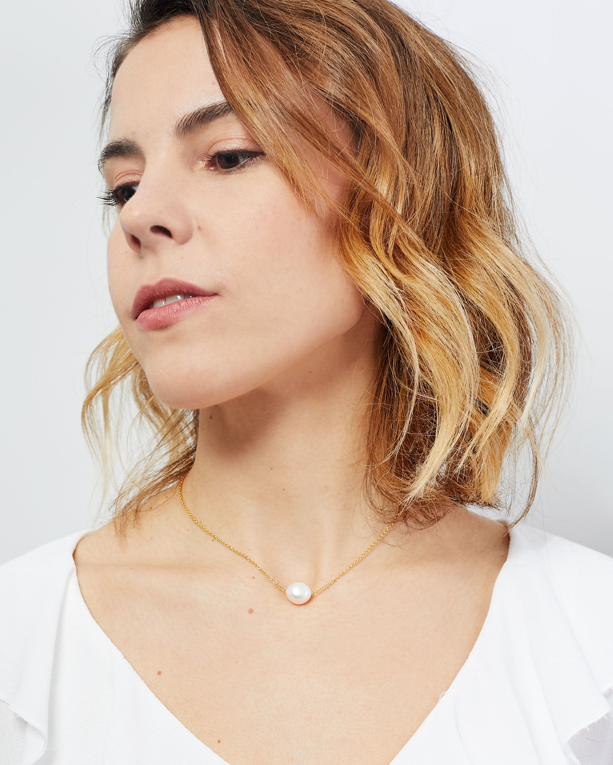 Colgante Perla de Agua Dulce Barroca de 10 - 11 mm y Plata de ley Bañada en oro 18 K Secret & You