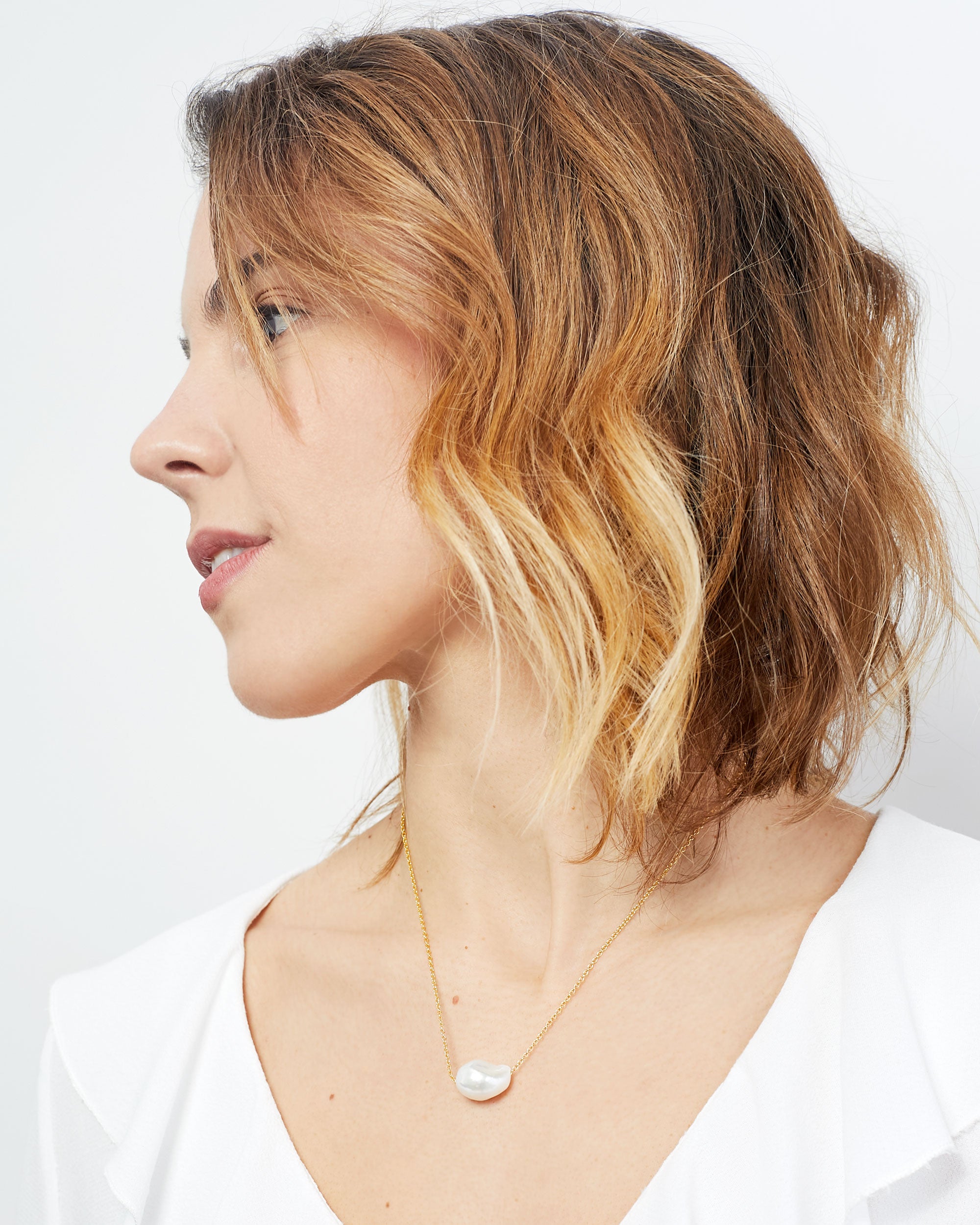 Colgante Perla de Agua Dulce Edison Barroca de 12-13 mm y Plata de ley bañada en Oro 18K Secret & You