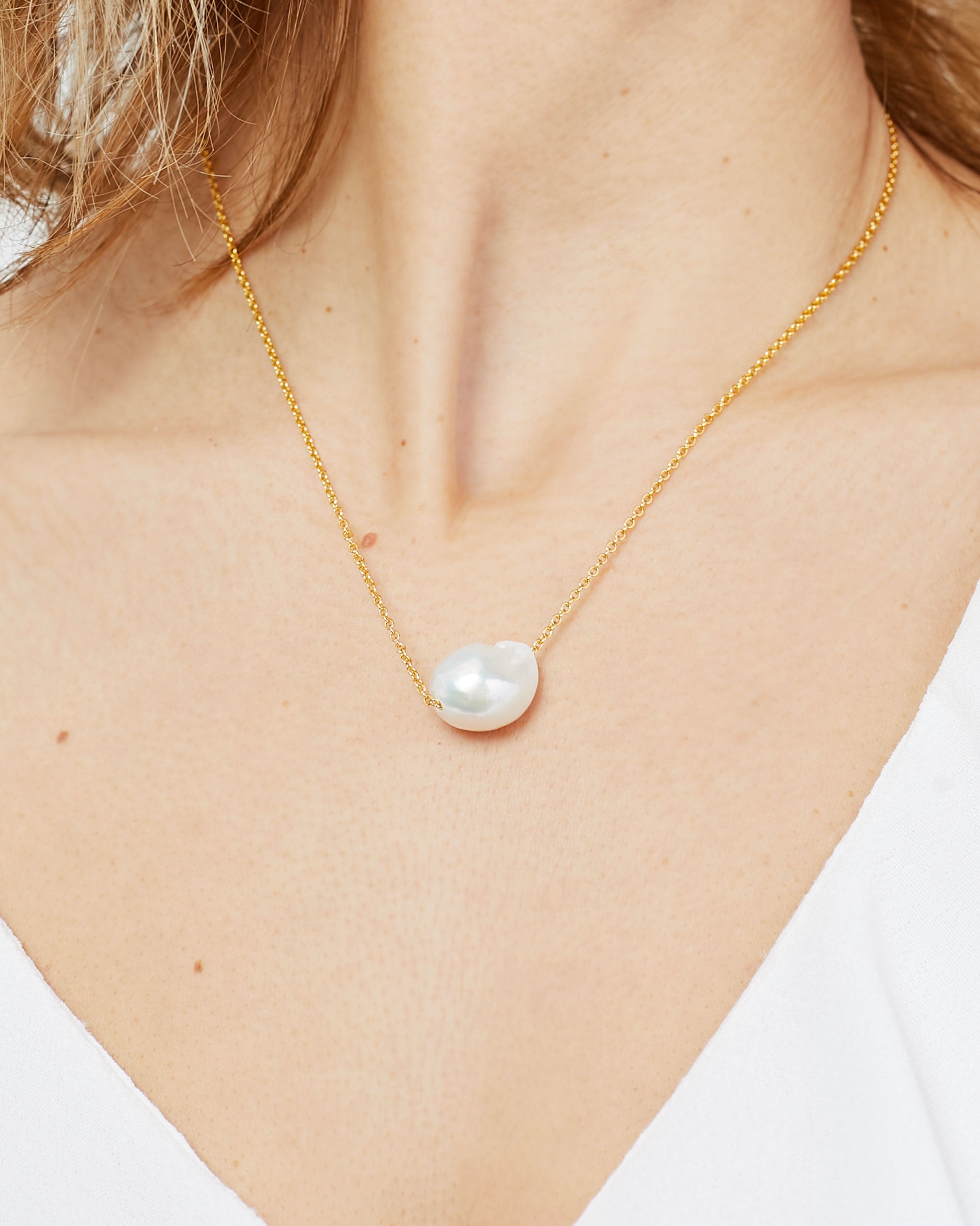 Colgante Perla de Agua Dulce Edison Barroca de 12-13 mm y Plata de ley bañada en Oro 18K Secret & You