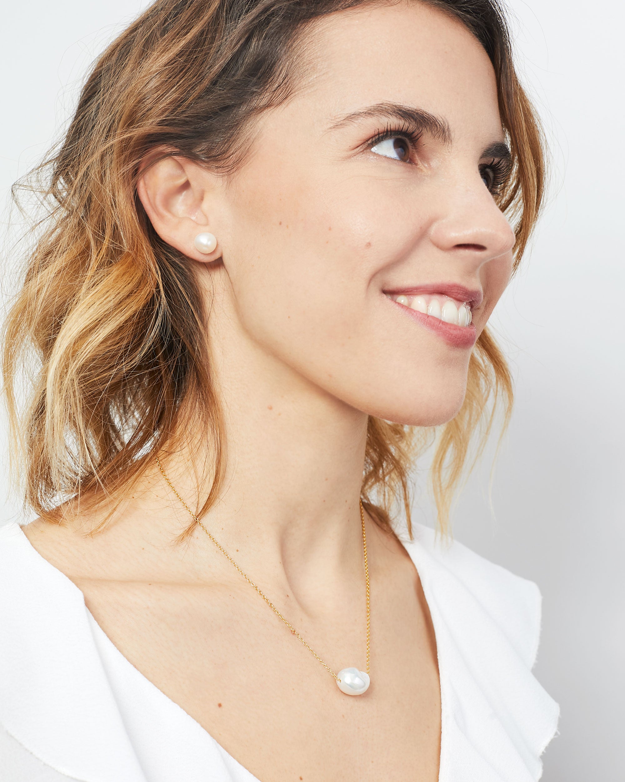 Colgante Perla de Agua Dulce Edison Barroca de 12-13 mm y Plata de ley bañada en Oro 18K Secret & You