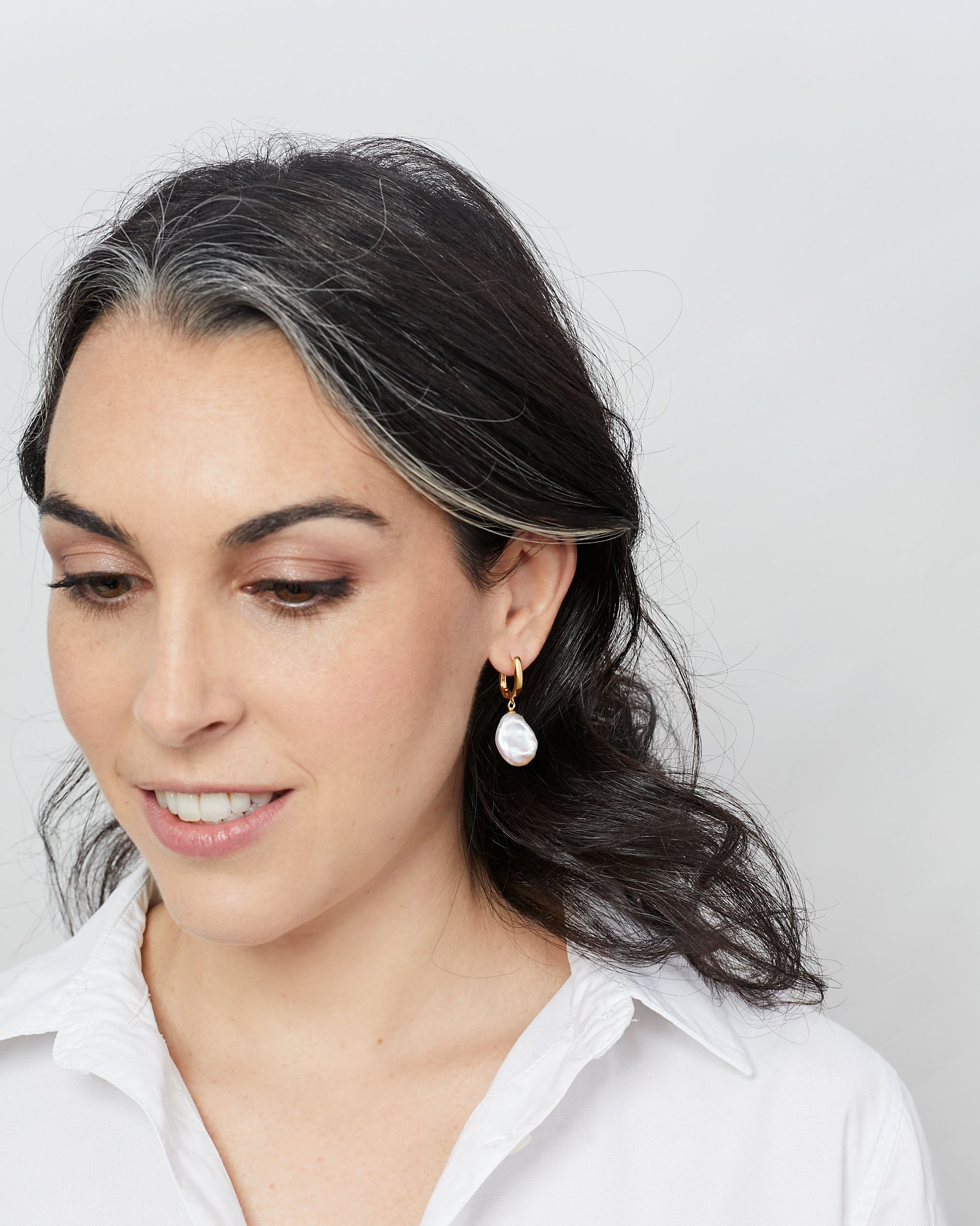 Pendientes Perlas Barrocas Keshi Agua Dulce 12-13 mm Plata de Ley Bañada en Oro 18K Secret & You