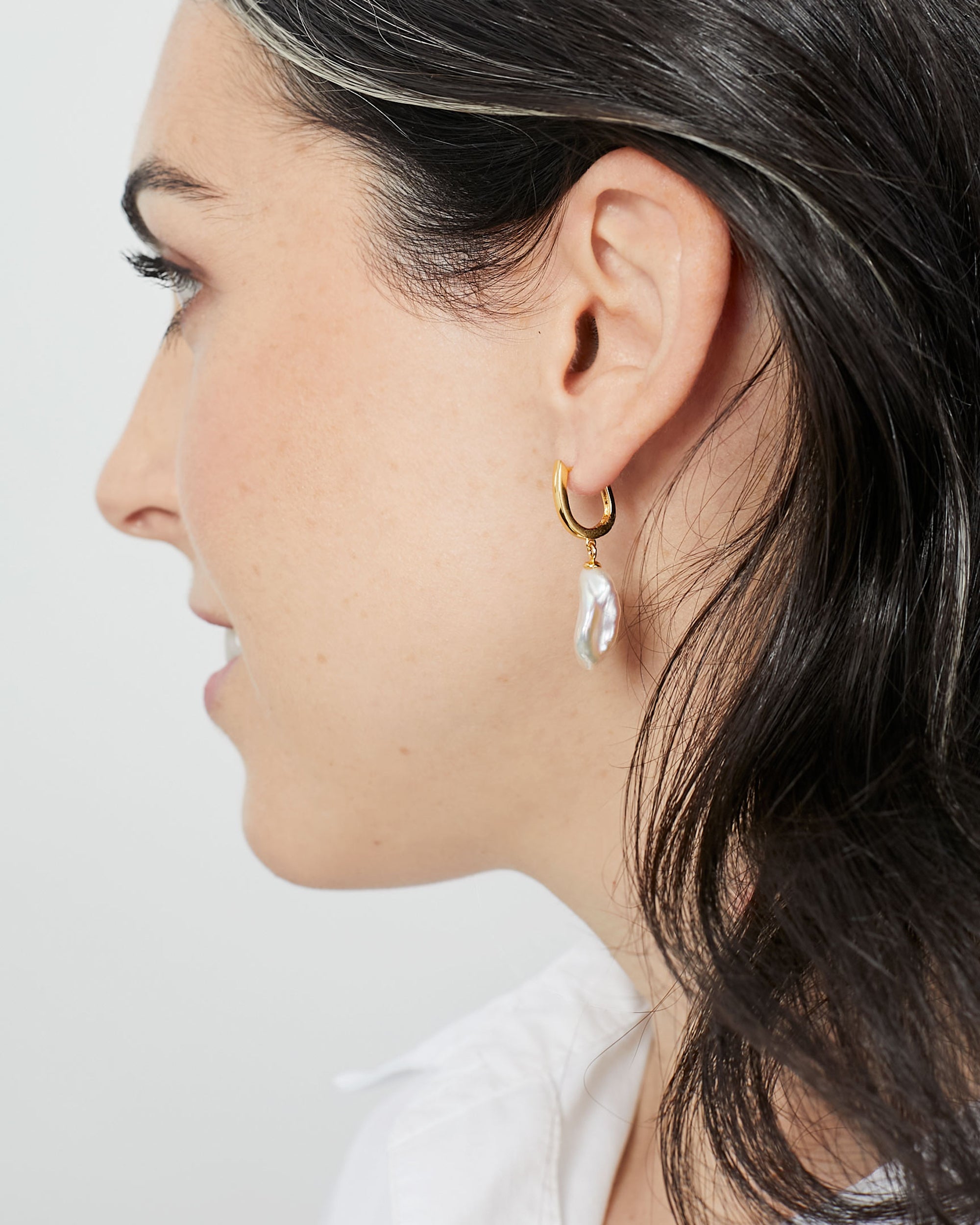 Pendientes Perlas Barrocas Keshi Agua Dulce 12-13 mm Plata de Ley Bañada en Oro 18K Secret & You