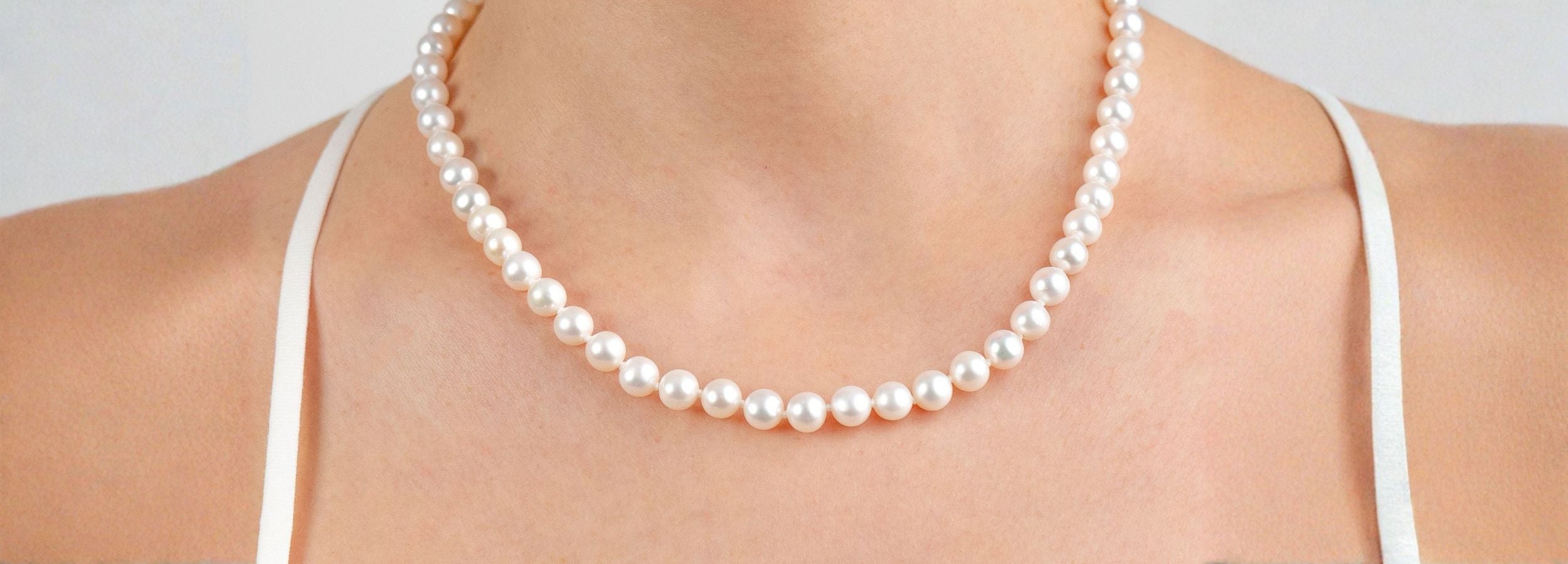 Collar de perlas cultivadas de agua dulce redondas