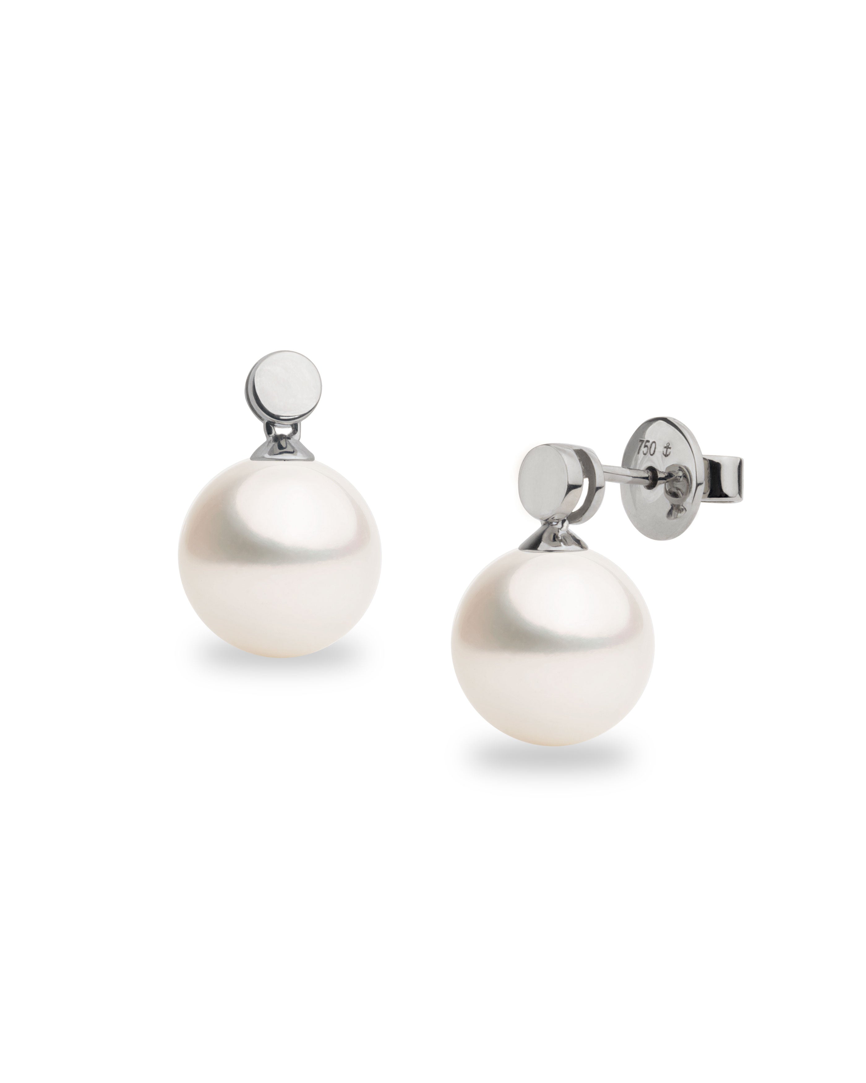 Pendientes Cassia con Perlas Australianas y Disco de Oro Blanco | 9- 10 mm