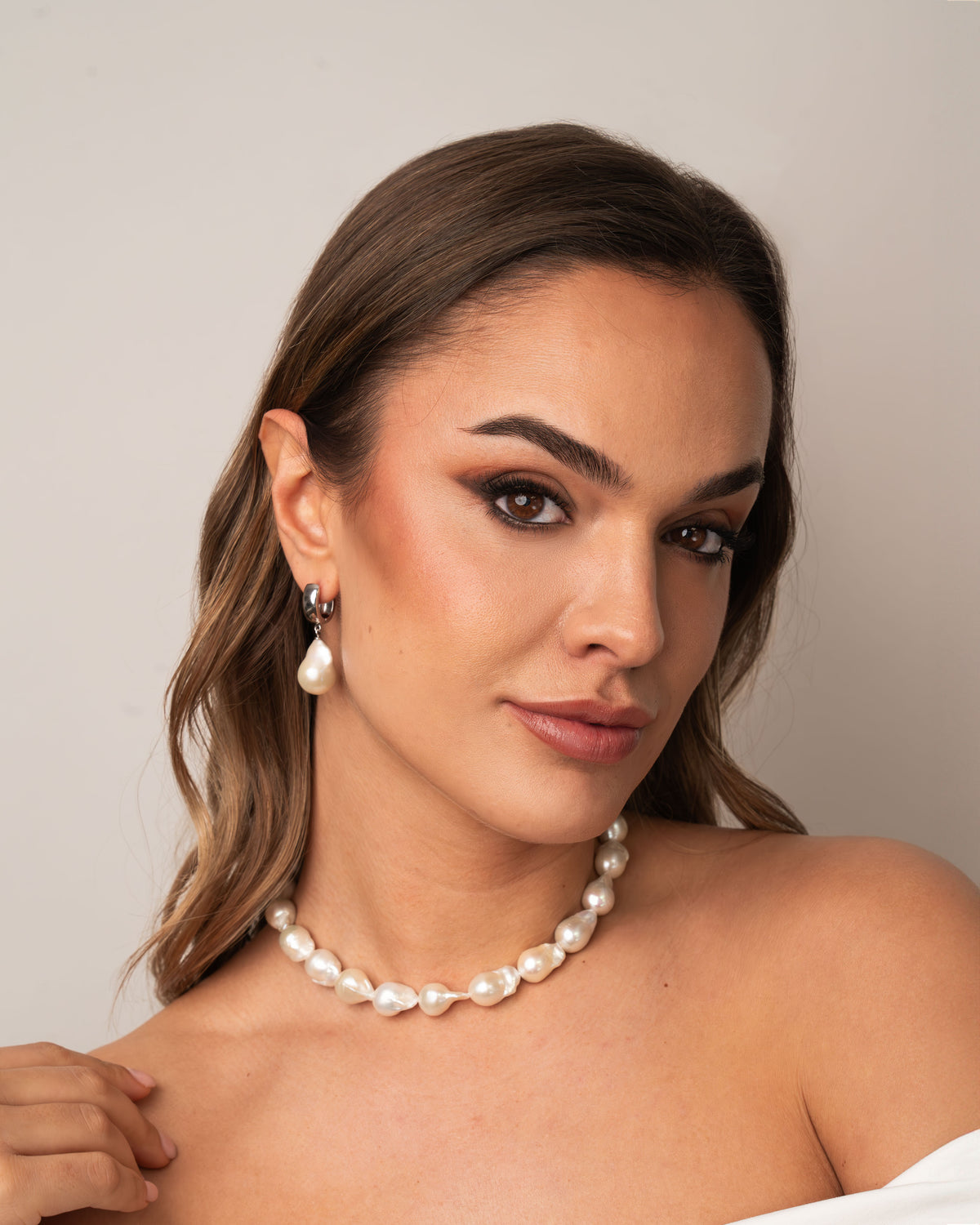 Collar De Perlas Barrocas De Agua Dulce Natural - 25 Pulgadas, 12-13 Mm, Blanco, Hecho A Mano
