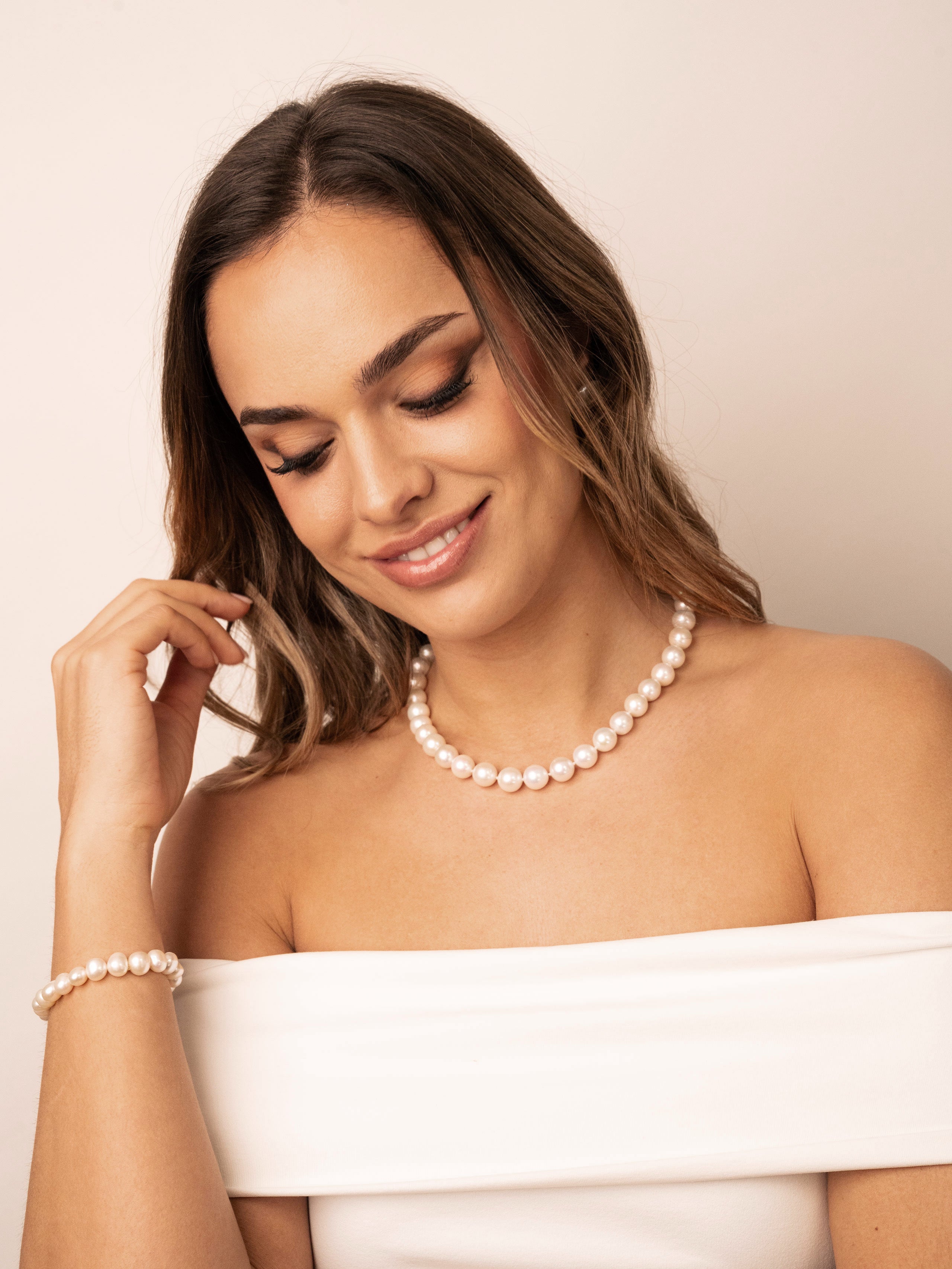 Collar De Perlas Edison Semi-Redondas 9-11 mm | SY Perlas