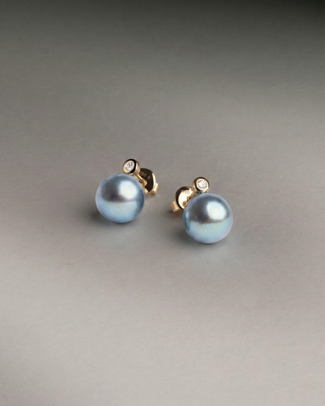 Pendientes Lyra con Perlas Blue Akoya Japonesas AAA 8-8,5 mm | SY Perlas 
