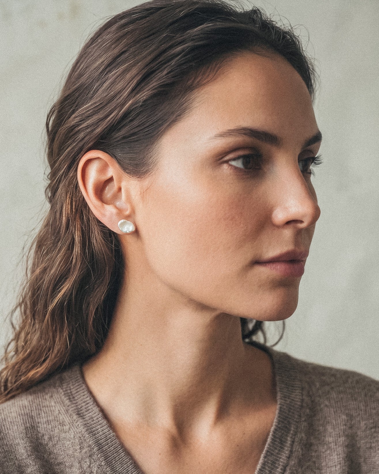 Pendientes de Perlas de Agua Dulce Keshi y Plata de Ley SY Perlas
